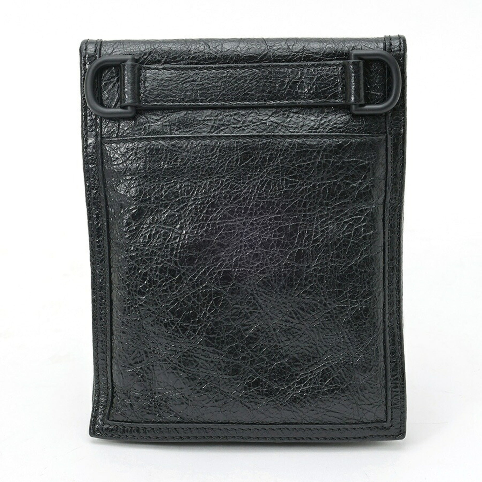 Balenciaga Black Leather Pouch Shoulder Bag (Pre-Owned)
