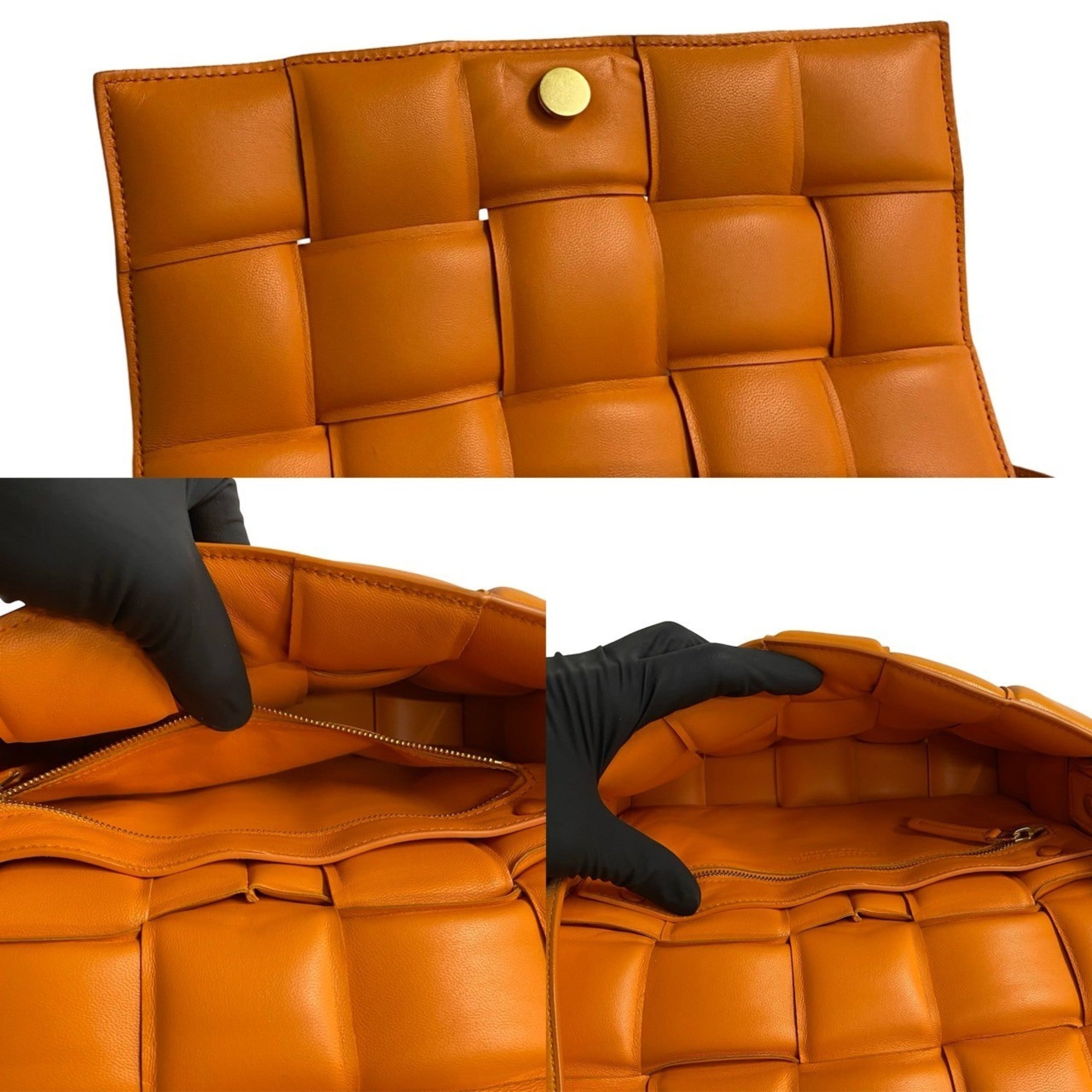 Bottega Veneta Orange Leather Pochette Shoulder Bag (Pre-Owned)