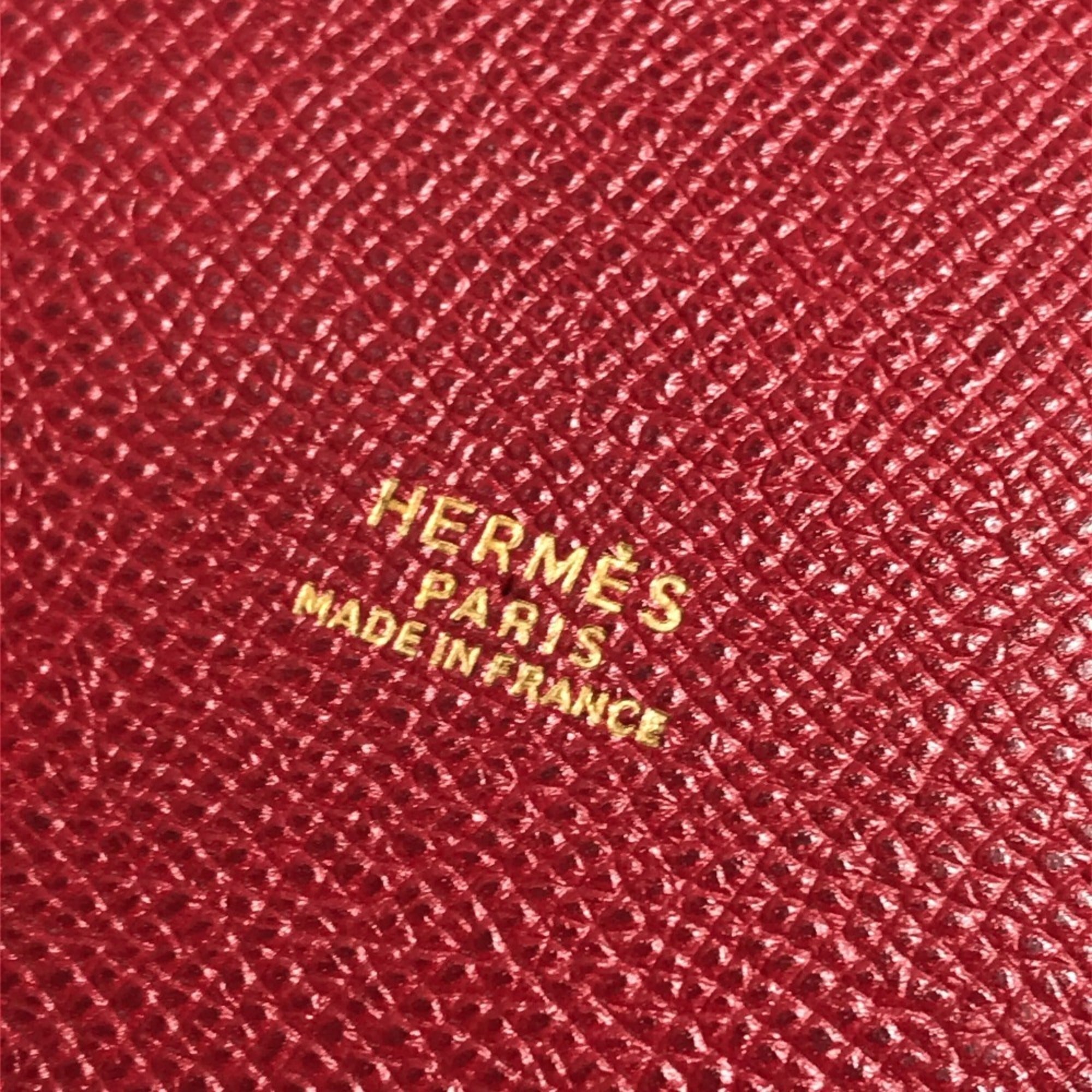 Hermes Red Color Courchevel Leather Shoulder Bag (Pre-Owned)