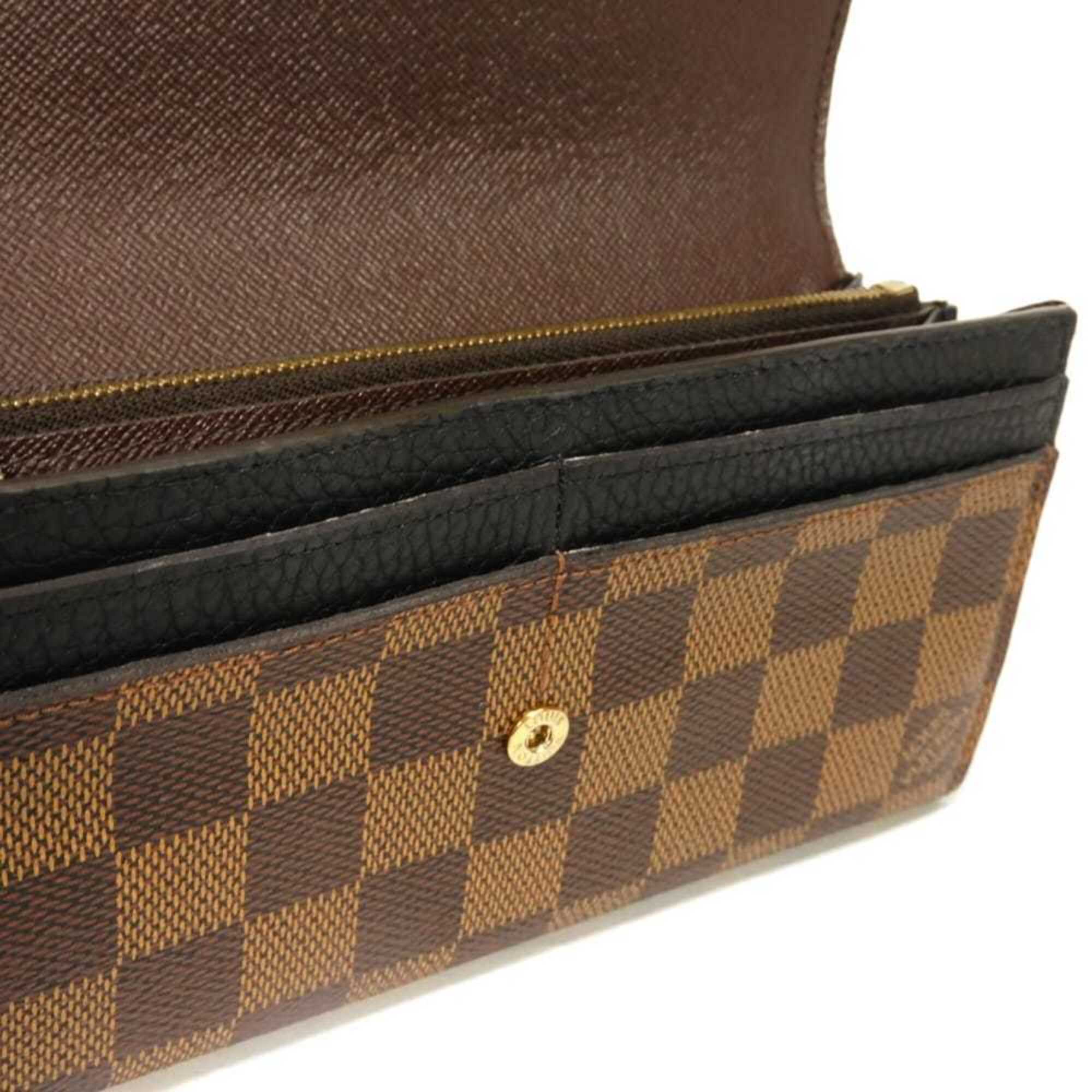 Louis Vuitton Black Brown Damier Canvas Noir Damier Canvas Leather Long Wallet (Bi-Fold) (Pre-Owned)