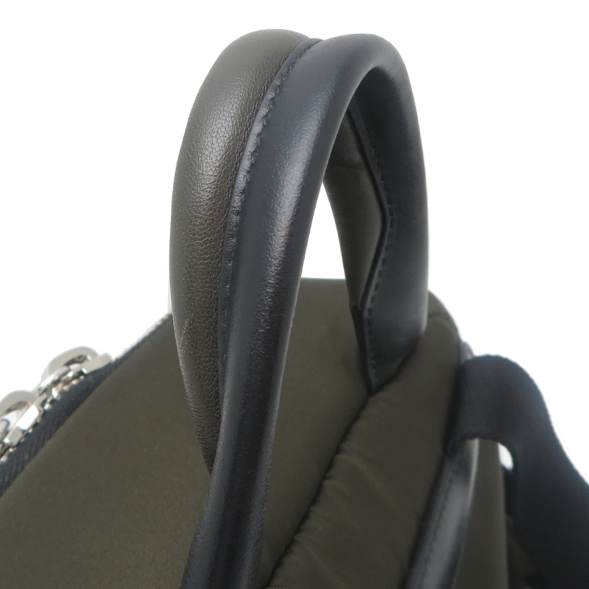 Prada Khaki Nylon Leather Backpack (Pre-Owned)