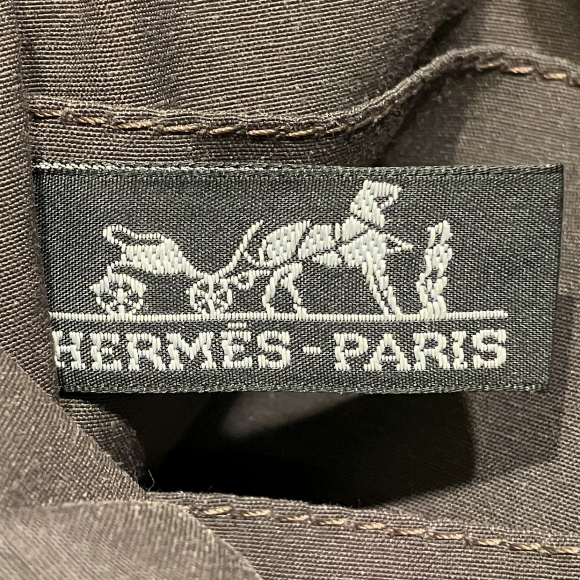 Hermes Brown Canvas Clutch Bag Pouch (Pre-Owned)