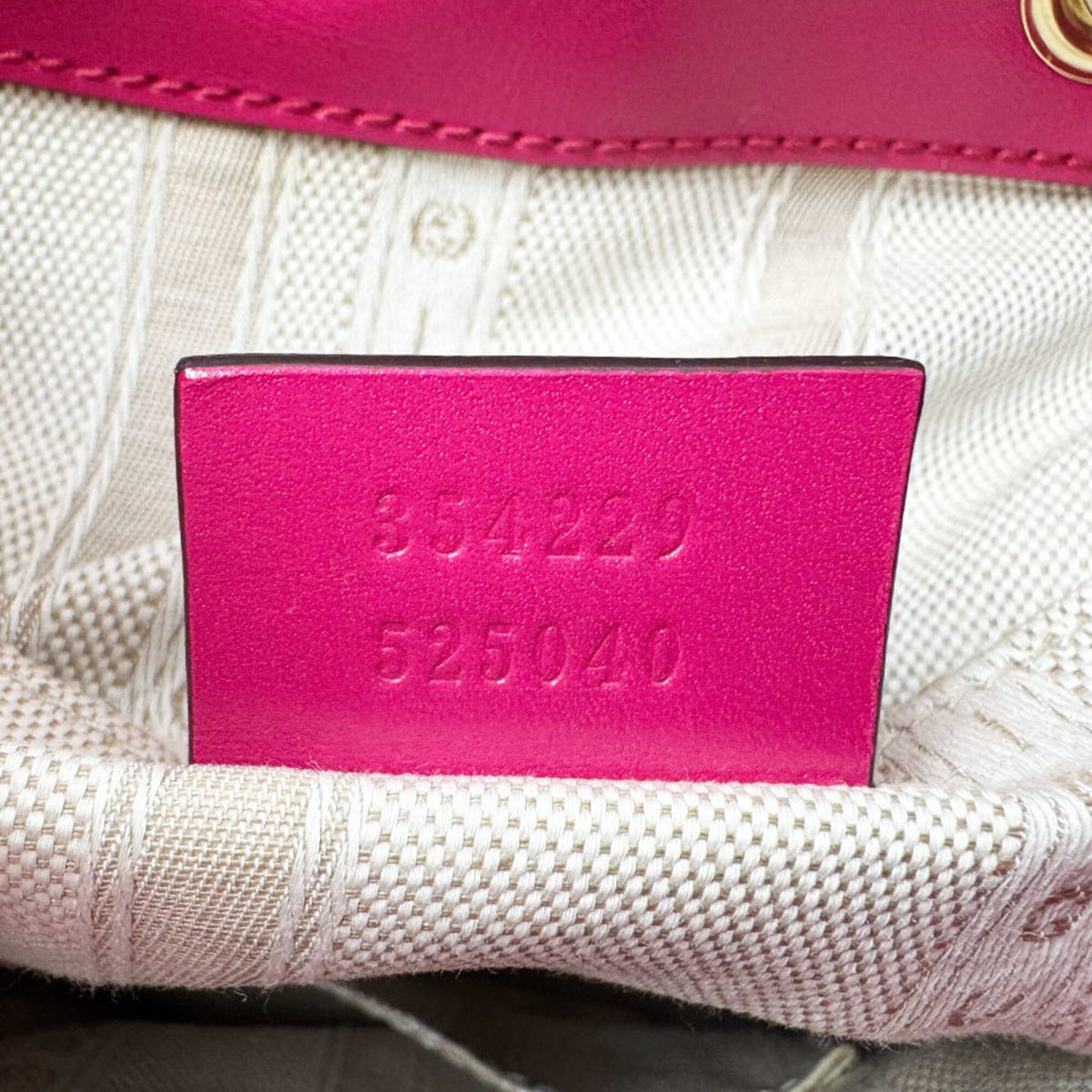 Gucci Pink Leather Shoulder Bag (Pre-Owned)