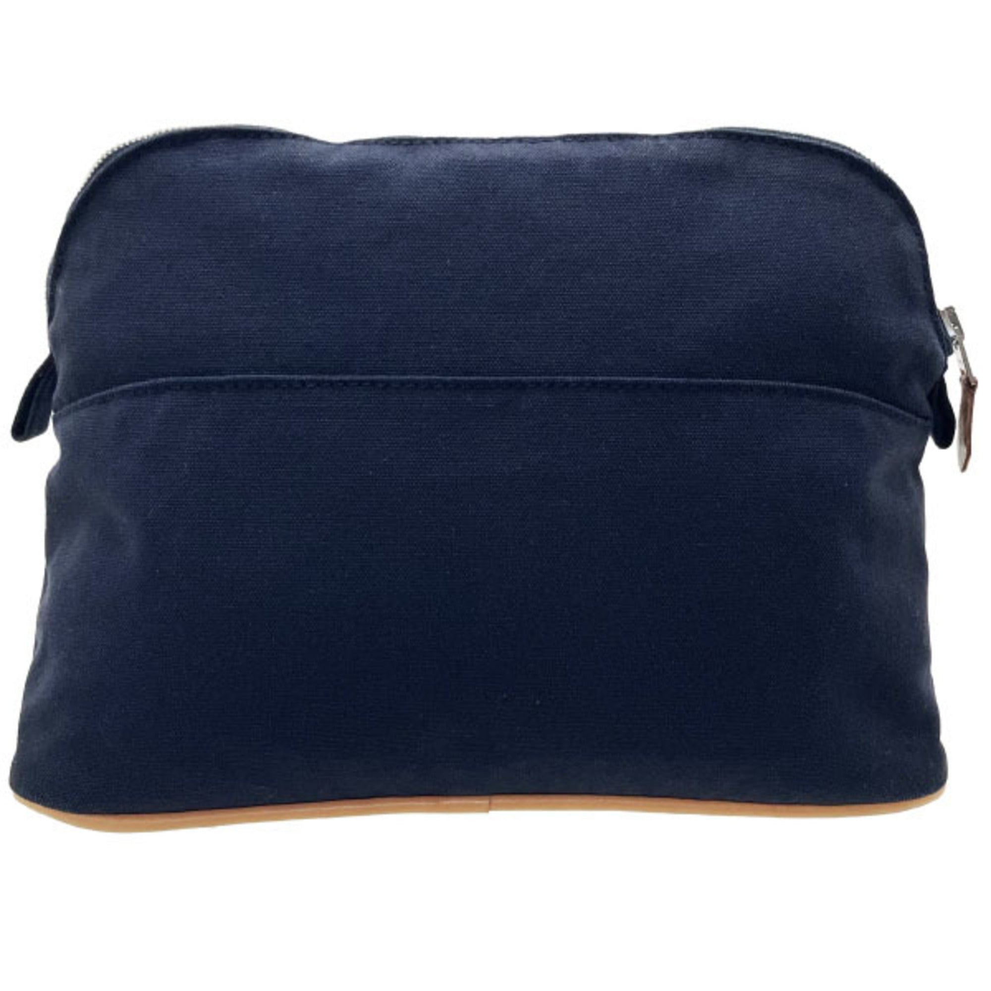 Hermes Bolide Navy Cotton 100% Leather Pouch (Pre-Owned)