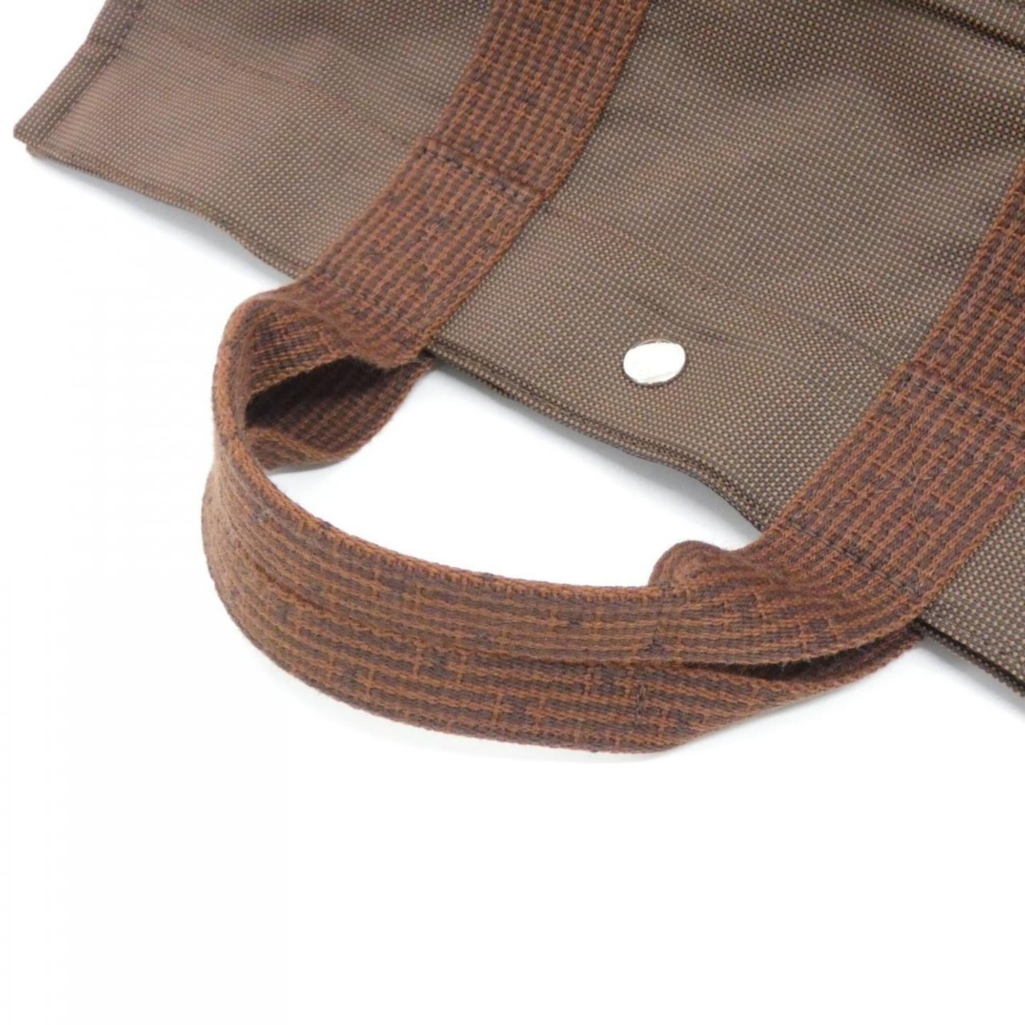 Hermes Brown Canvas Handbag (Pre-Owned)