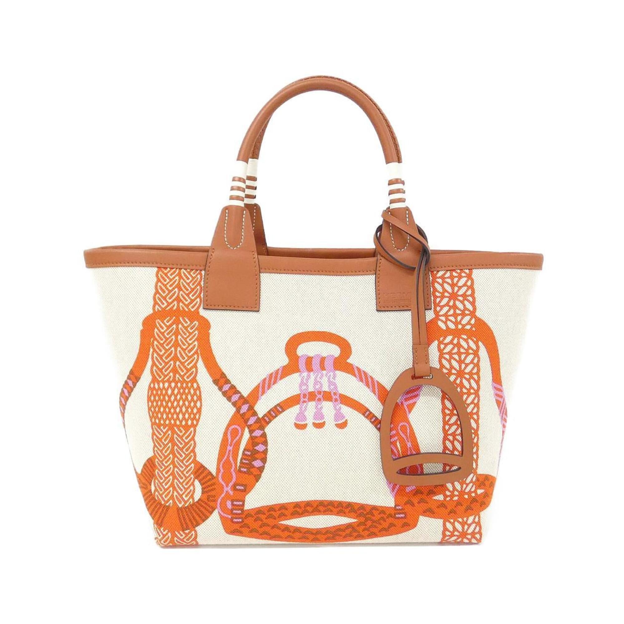 Hermes Beige Capucine Ecru Red Color Swift Leather Handbag (Pre-Owned)