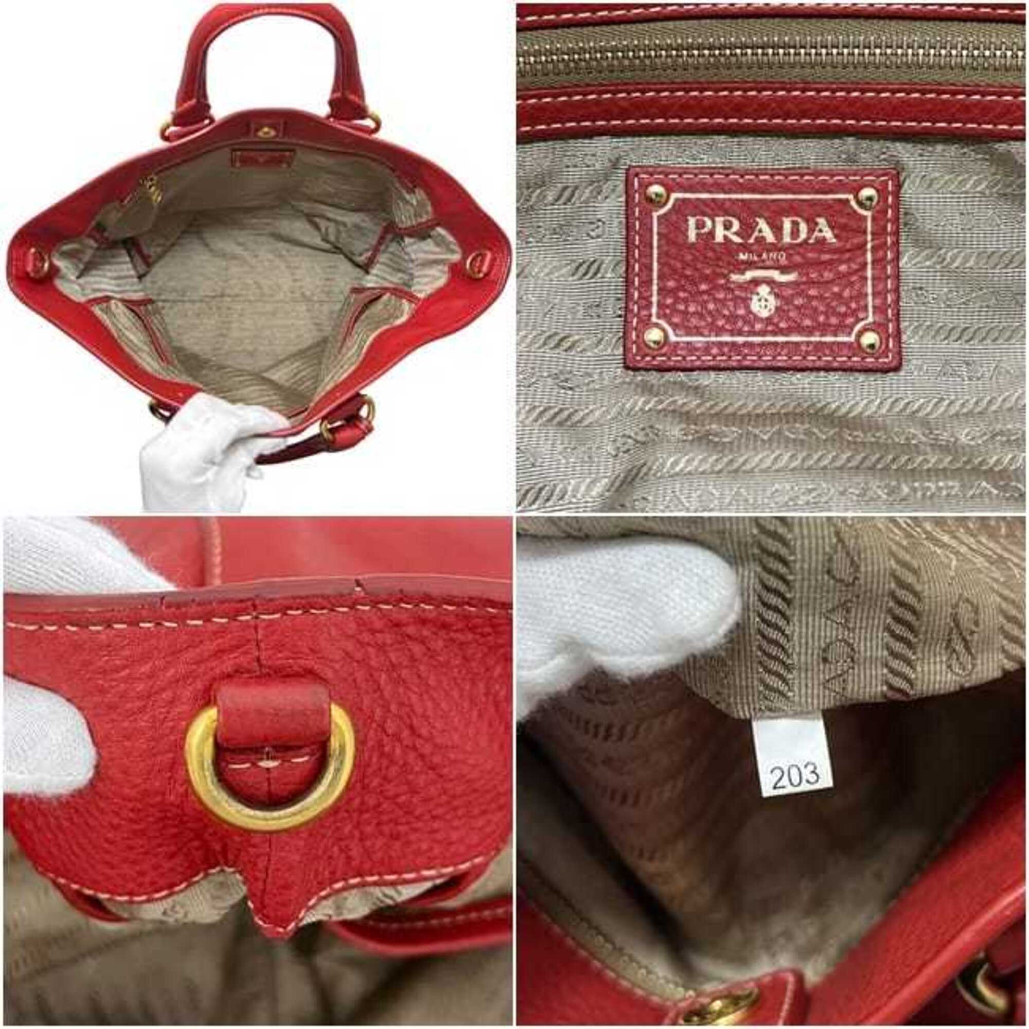 Prada Fuoco Red Color Tote Bag (Pre-Owned)