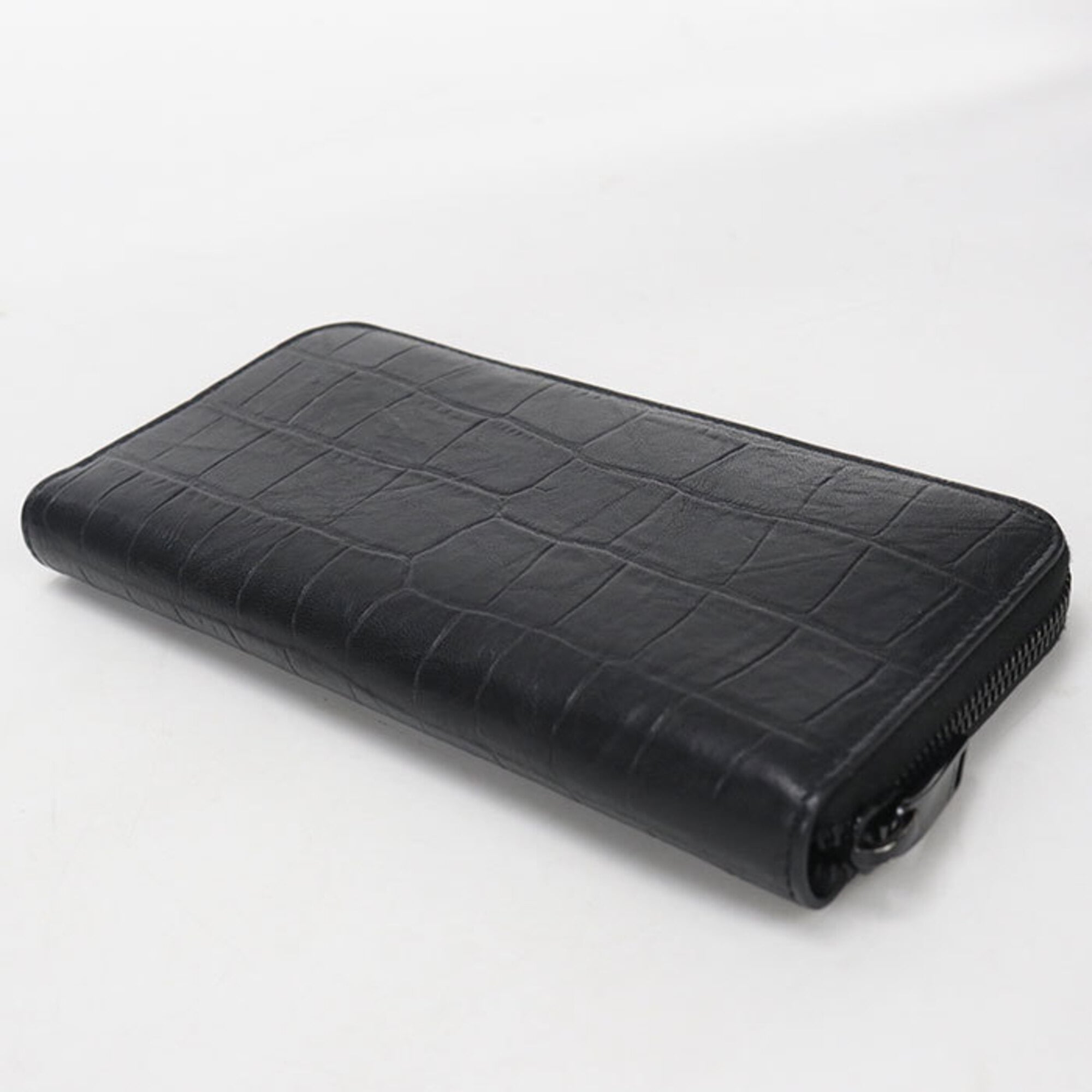 Saint Laurent Black Leather Long Wallet (Bi-Fold) (Pre-Owned)