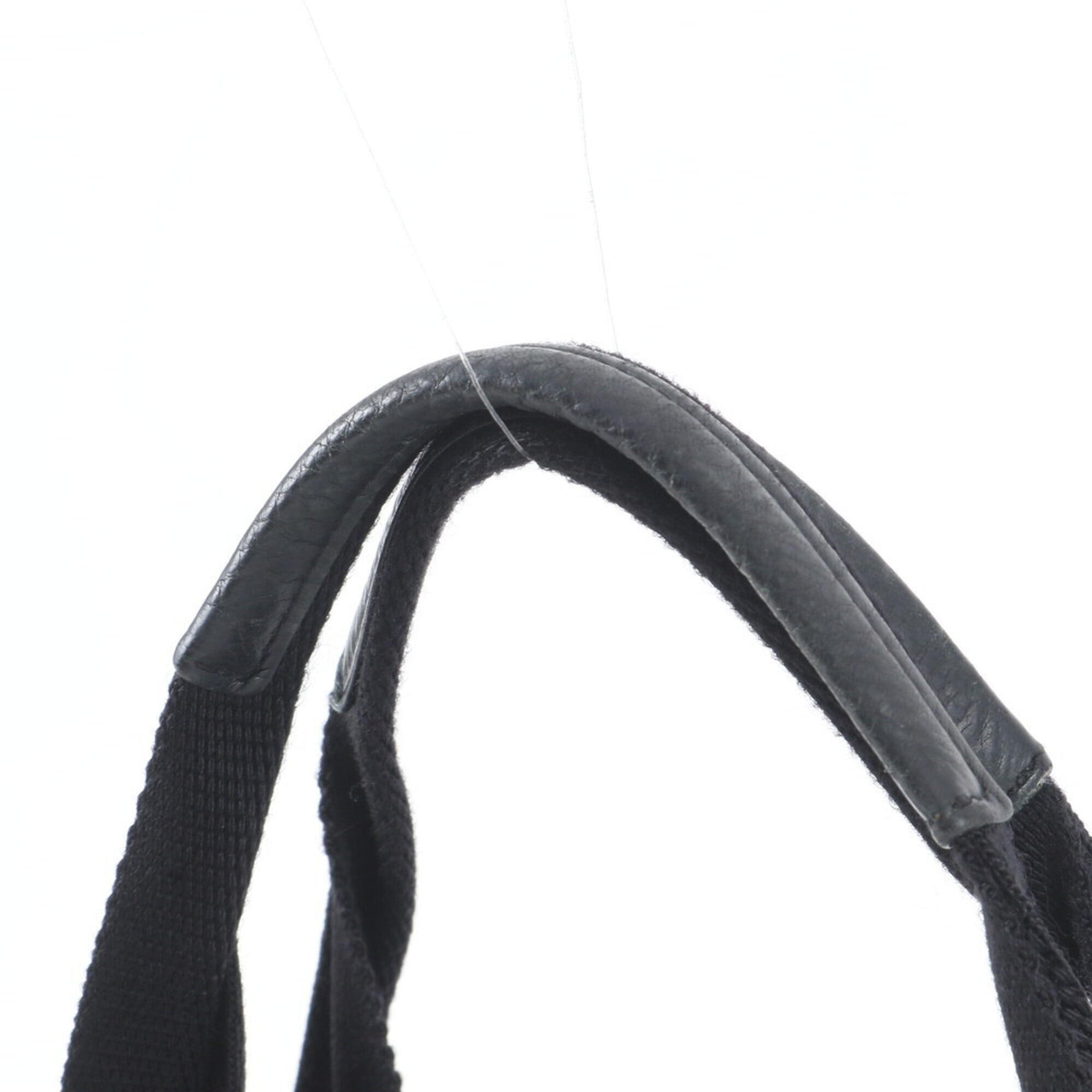 Prada Black Nylon Leather Handbag Tote Bag (Pre-Owned)