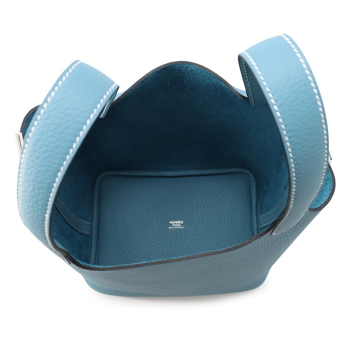 Hermes Blue Taurillon Clemence Leather Tote Bag (Pre-Owned)