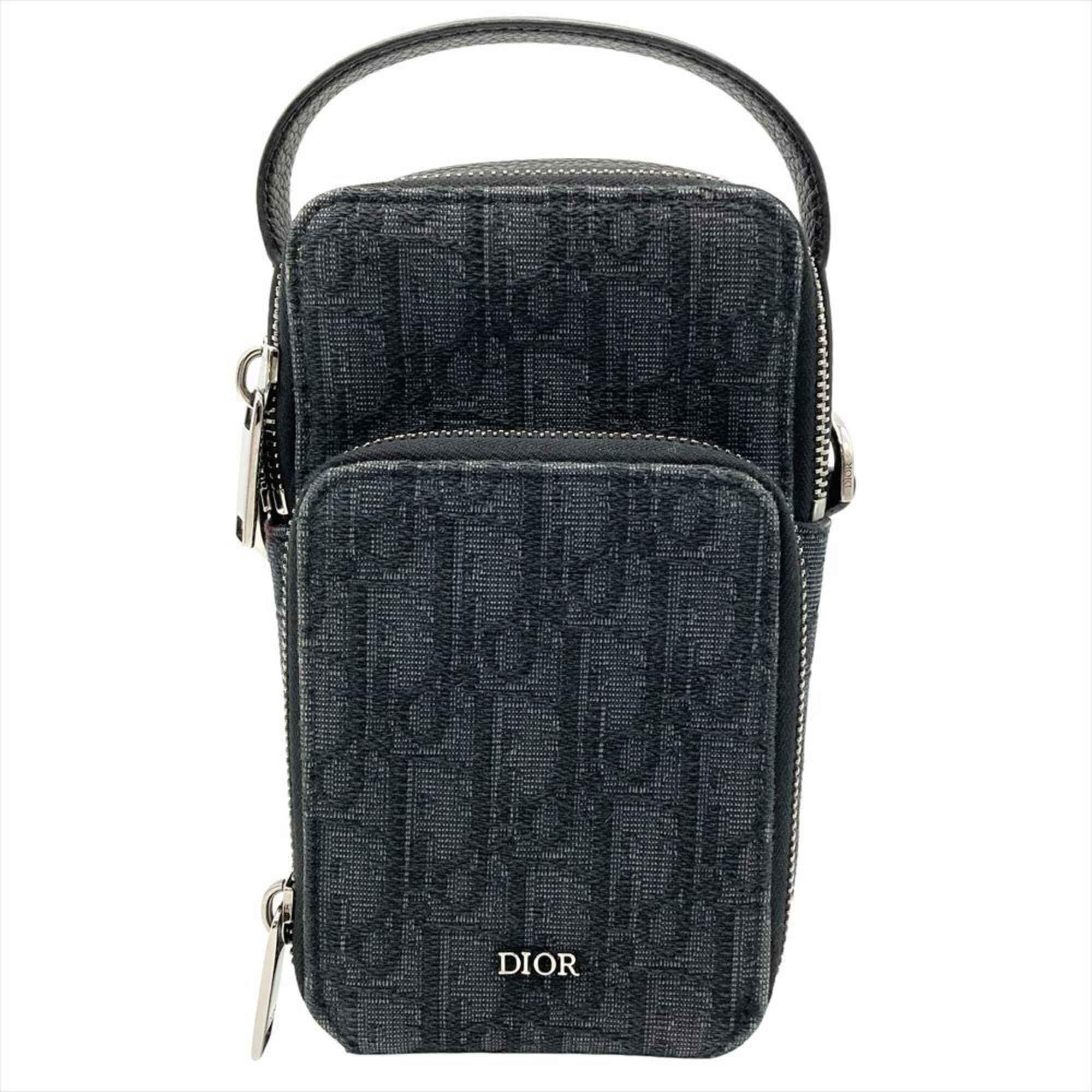 Christian Dior Black Canvas Pouch Shoulder Bag (Pre-Owned)