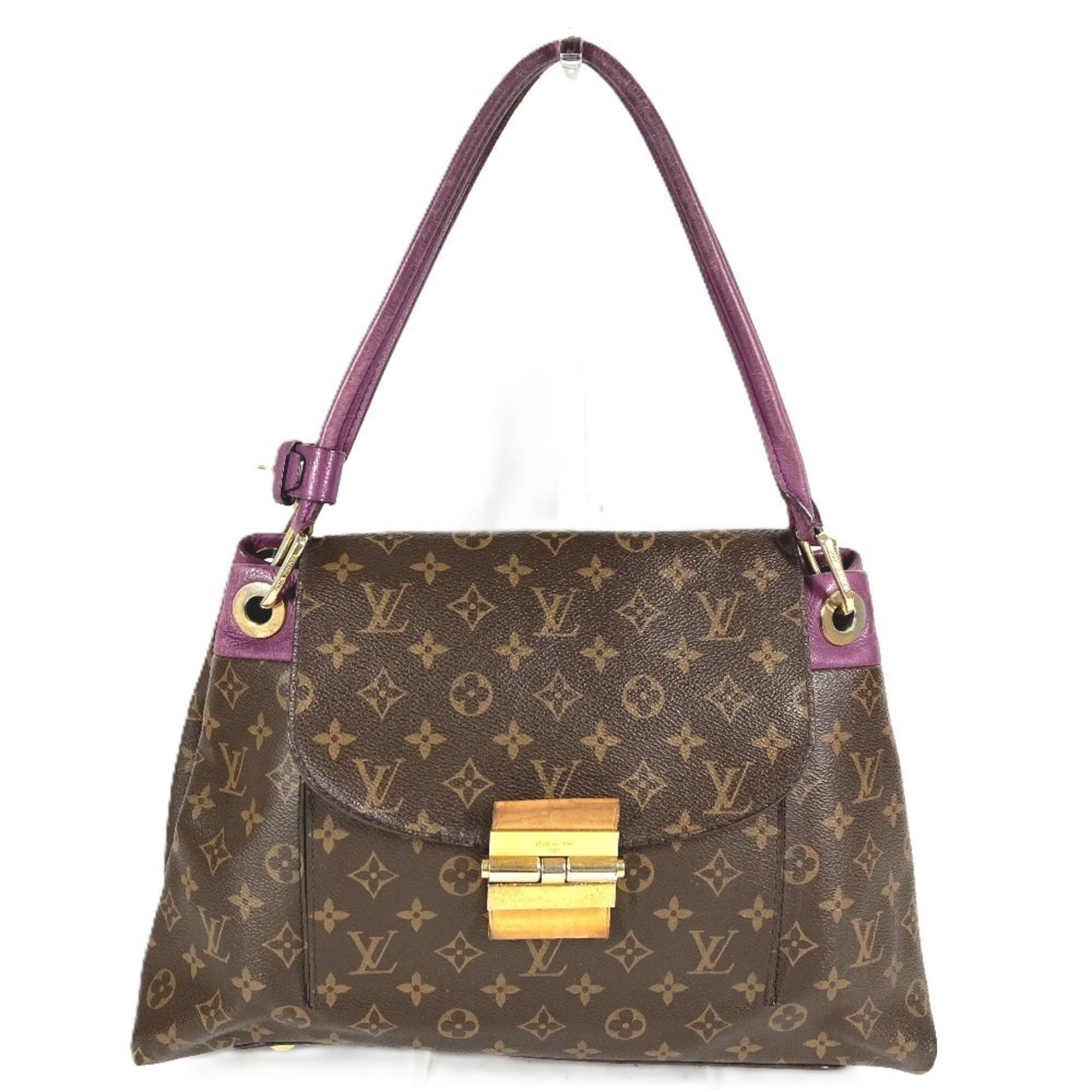 Louis Vuitton Aurore Brown Monogram Purple Monogram Olympe Canvas Shoulder Bag Tote Bag (Pre-Owned)