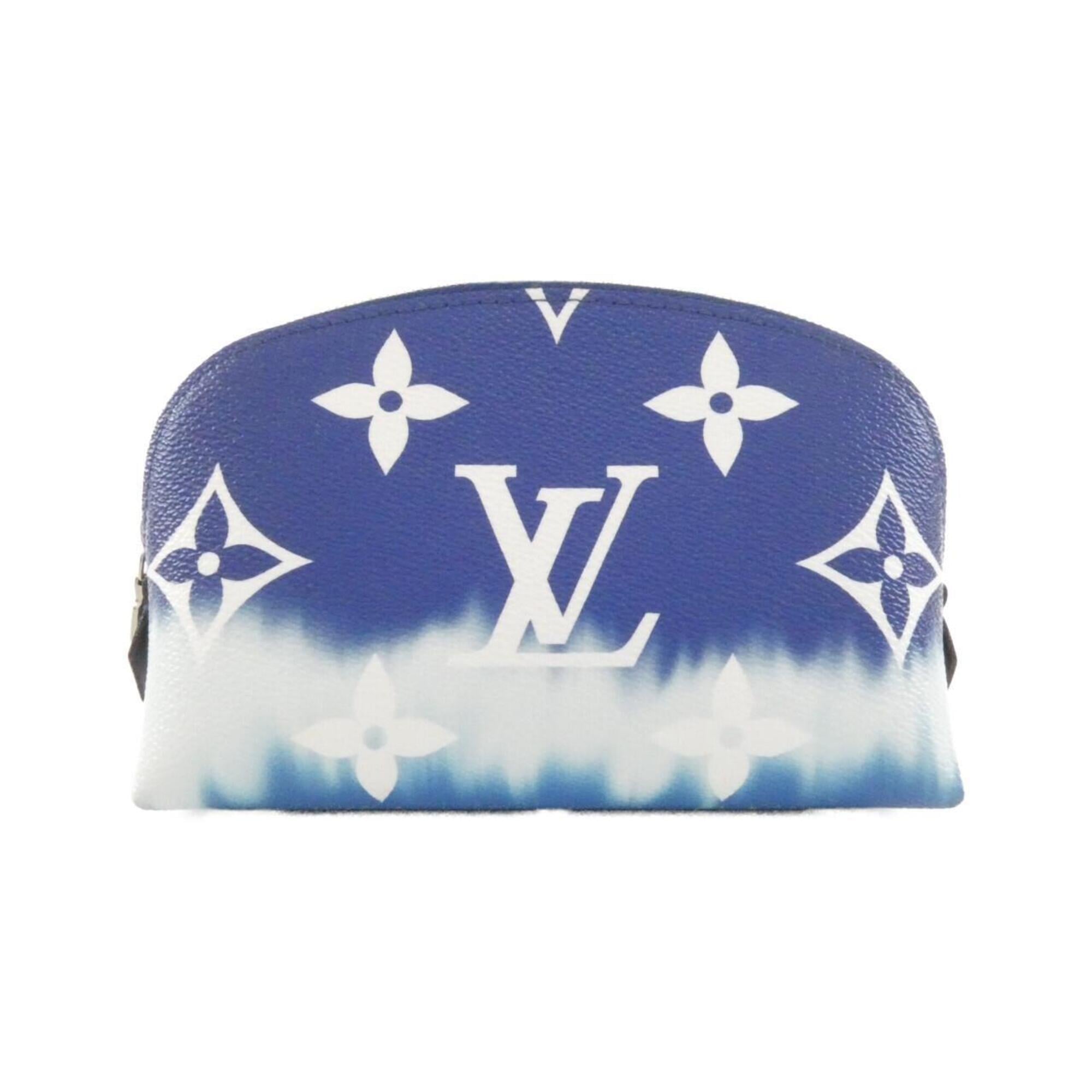 Louis Vuitton Blue Coated Canvas Handbag Pochette Pouch (Pre-Owned)