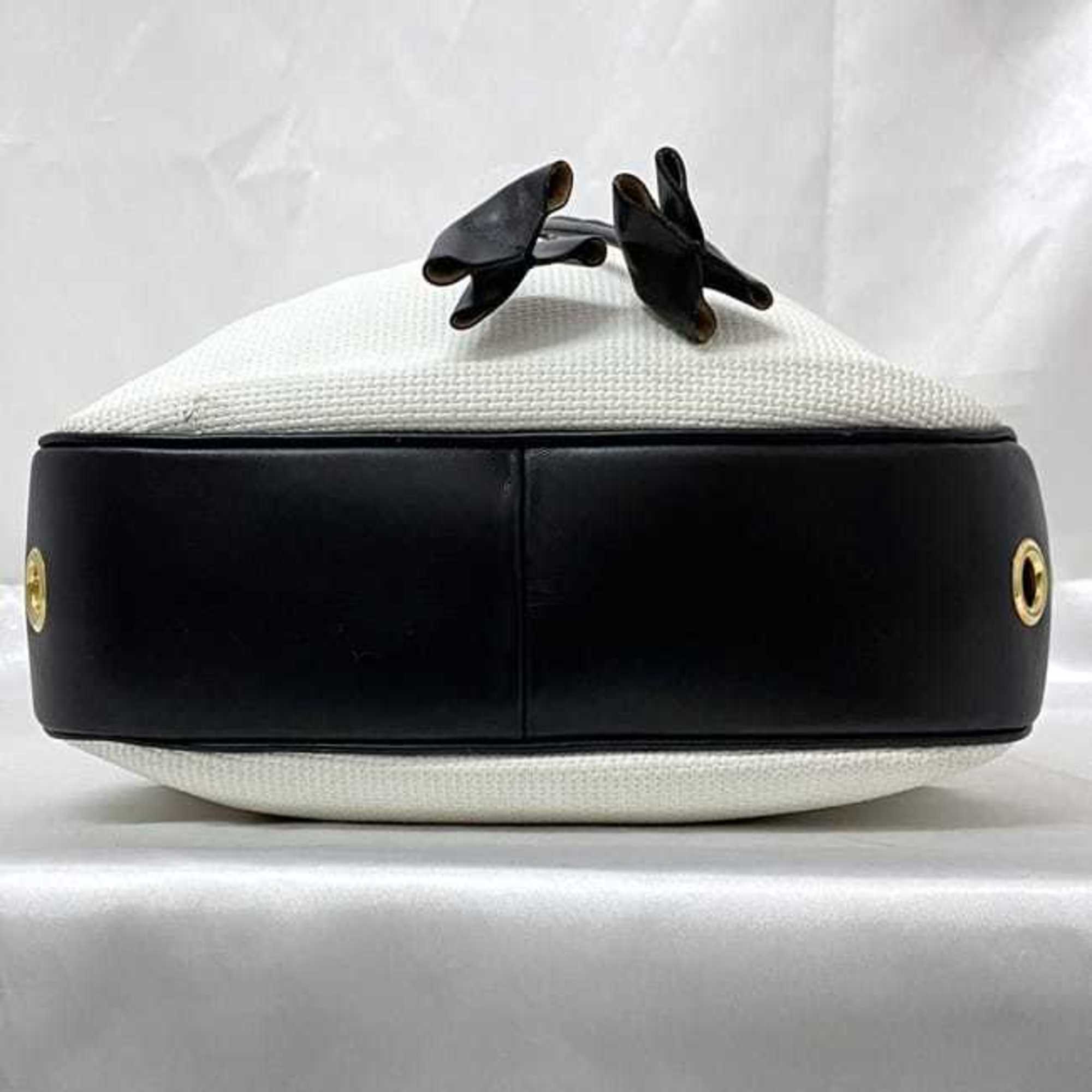 Yves Saint Laurent Navy White Pvc Leather Shoulder Bag (Pre-Owned)