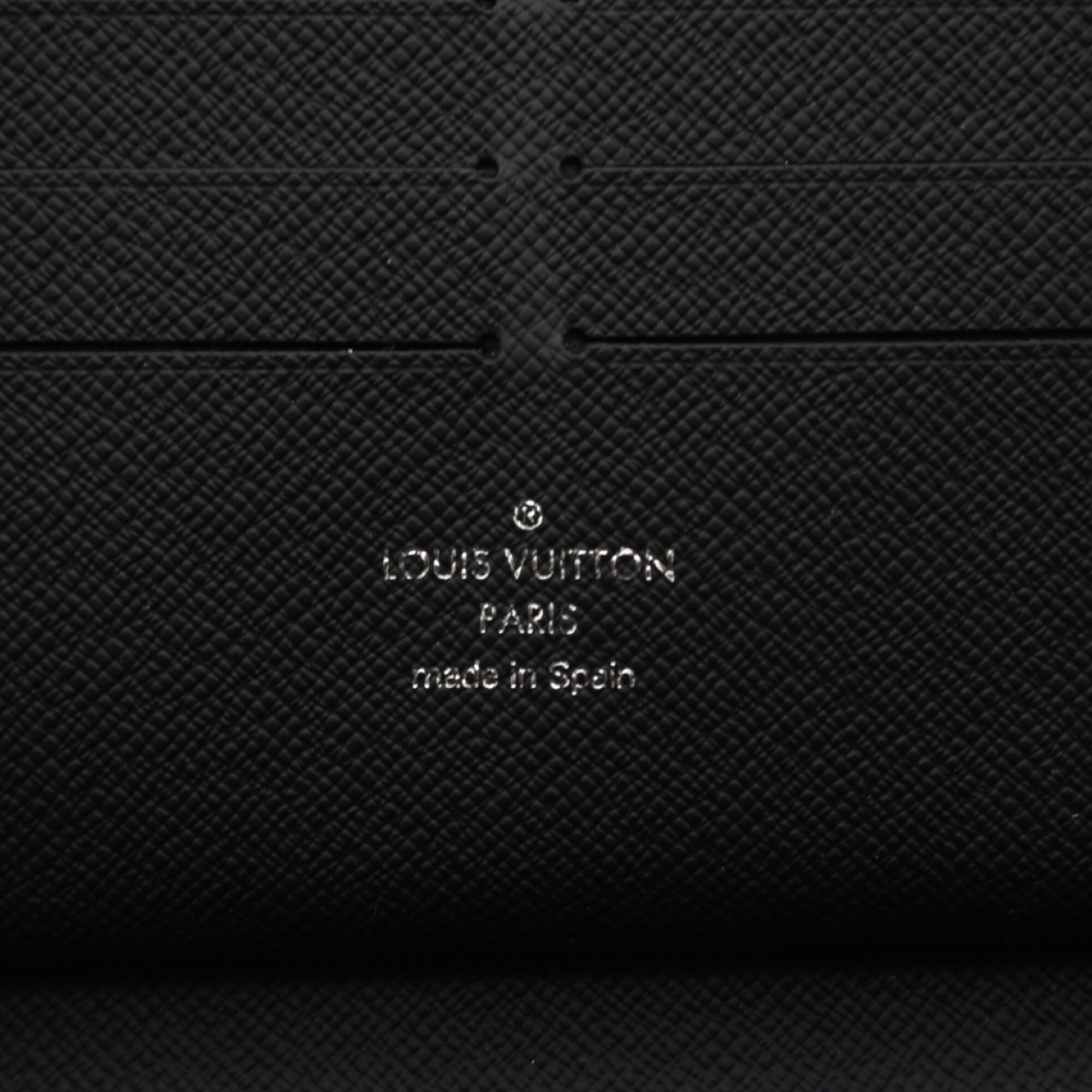Louis Vuitton Black Gray Coated Canvas Long Wallet (Bi-Fold) (Pre-Owned)