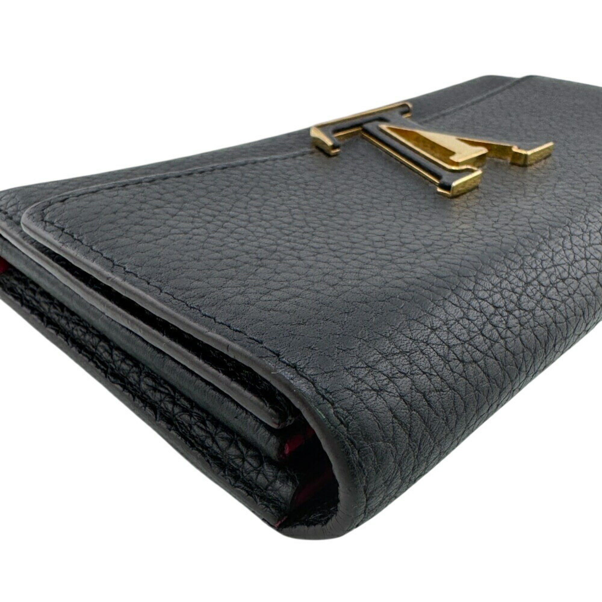 Louis Vuitton Taurillon Black Leather Long Wallet (Bi-Fold) (Pre-Owned)