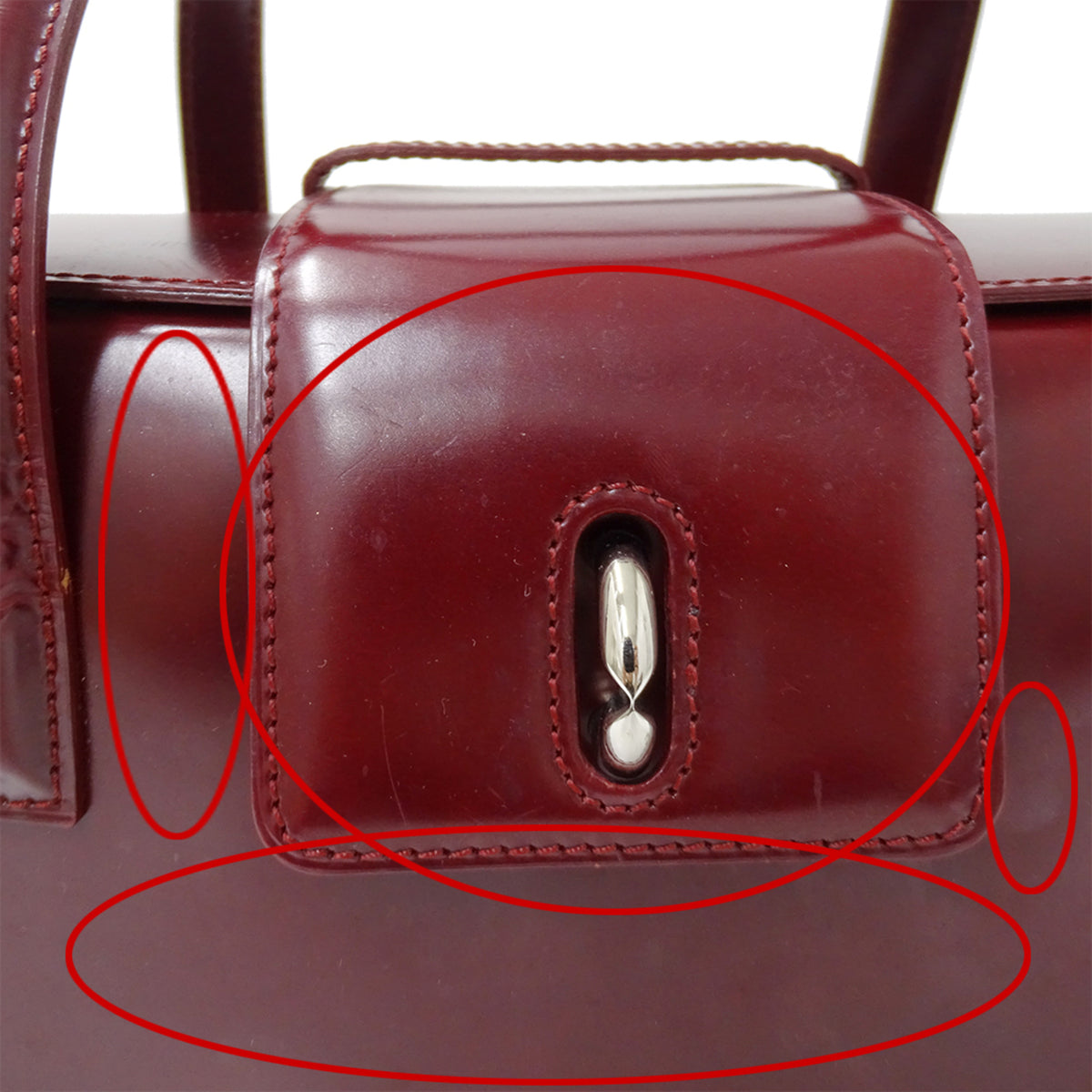 Cartier Panthère Bordeaux Patent Leather Handbag (Pre-Owned)