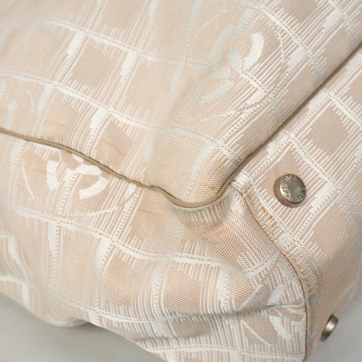 Chanel Beige Nylon Canvas Tote Bag (Pre-Owned)
