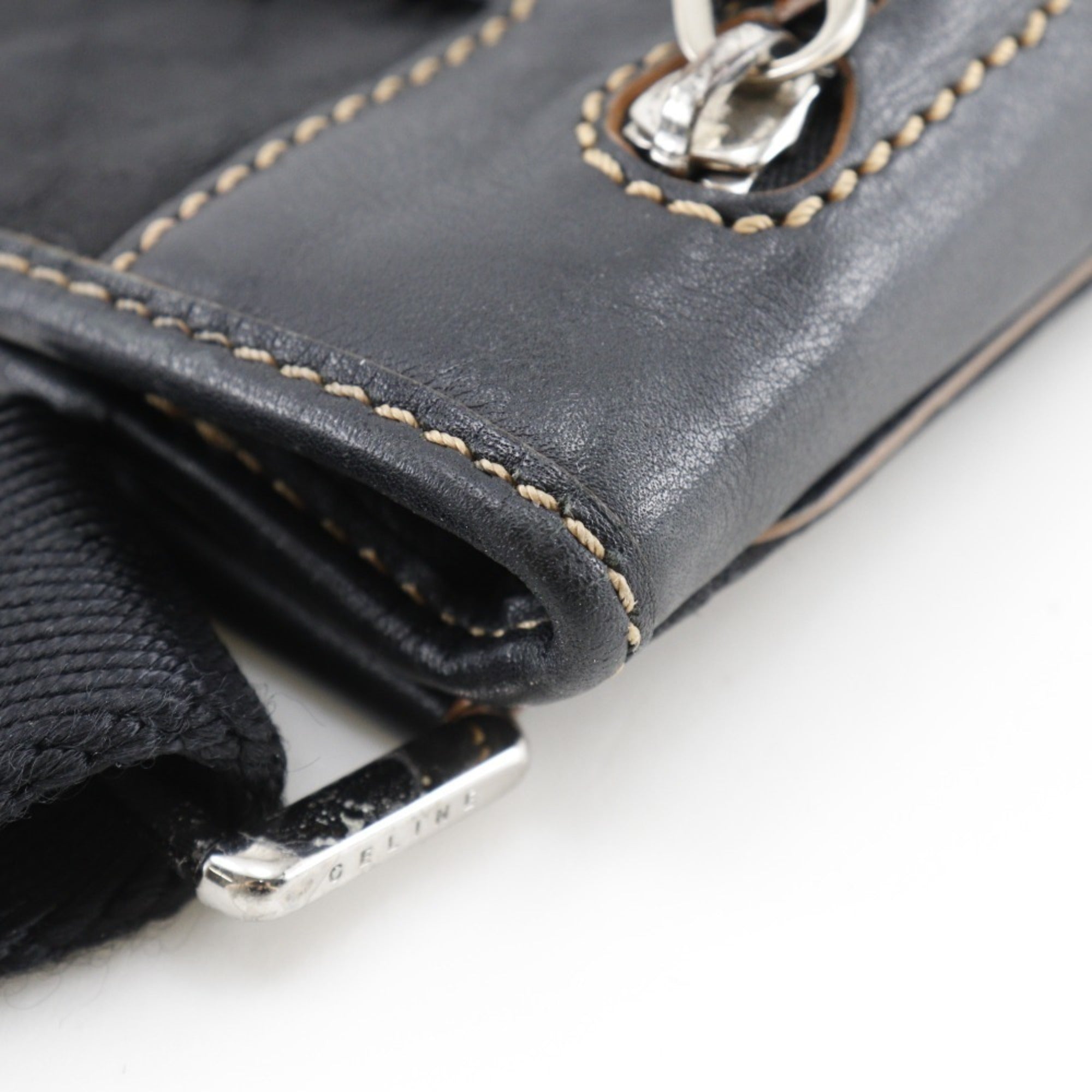 Celine Black Nylon Canvas Shoulder Bag (Pre-Owned)