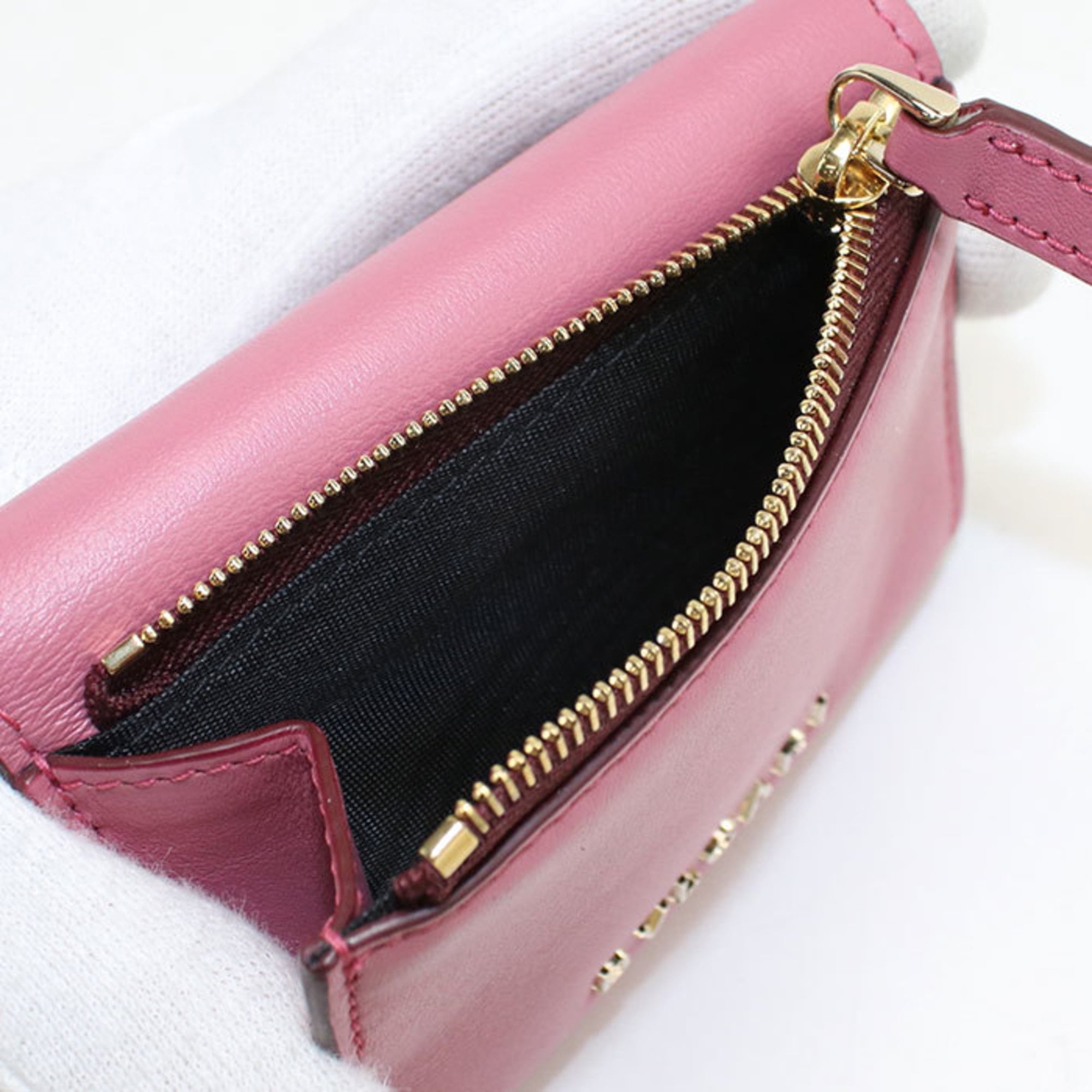 Bvlgari Pink Leather Wallet (Tri-Fold) (Pre-Owned)