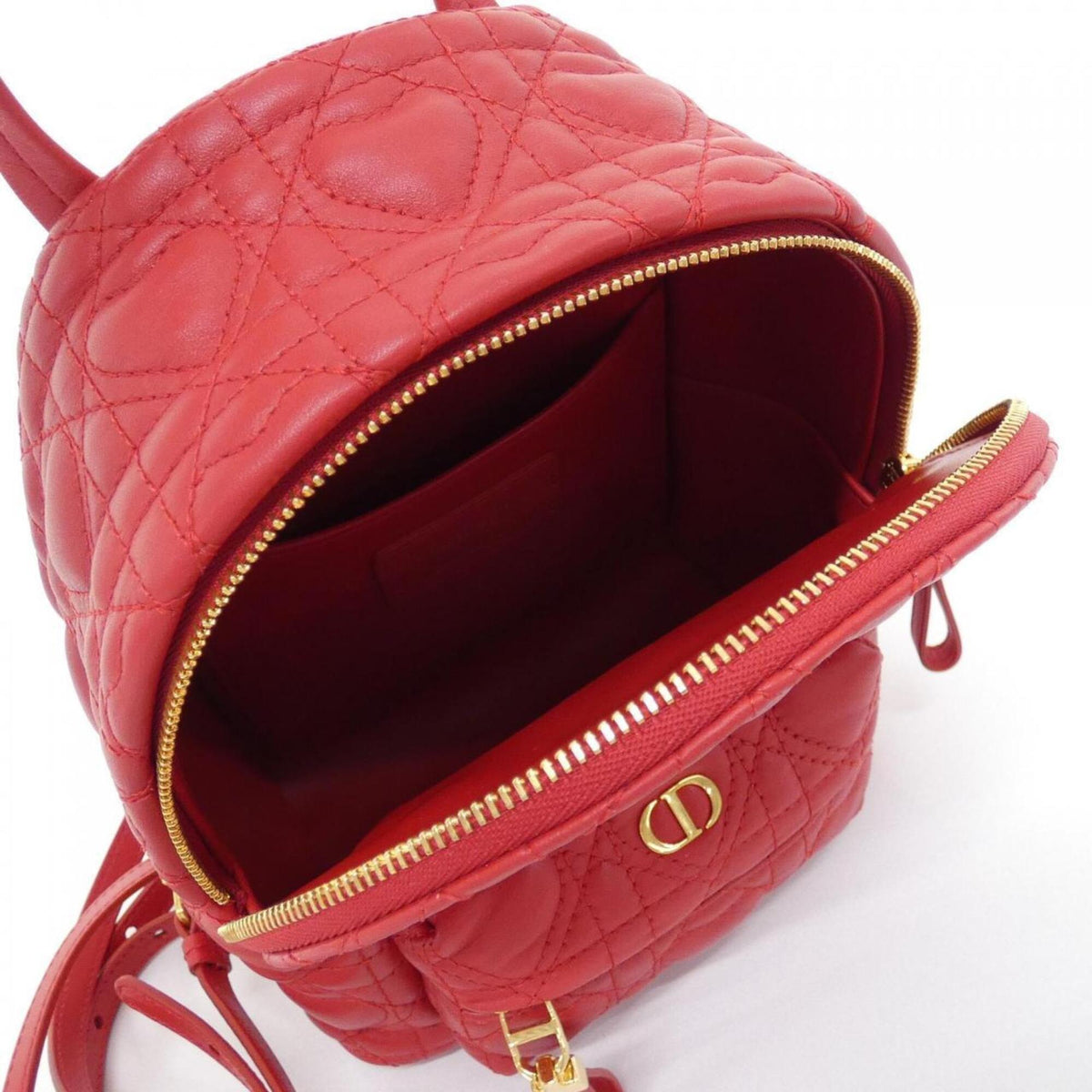 Christian Dior Red Color Leather Backpack (Pre-Owned)