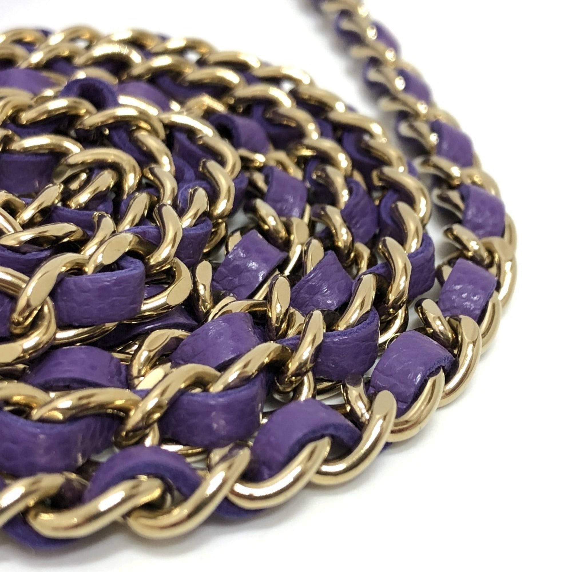 Chanel Matelasse Purple Caviar Leather Shoulder Bag (Pre-Owned)