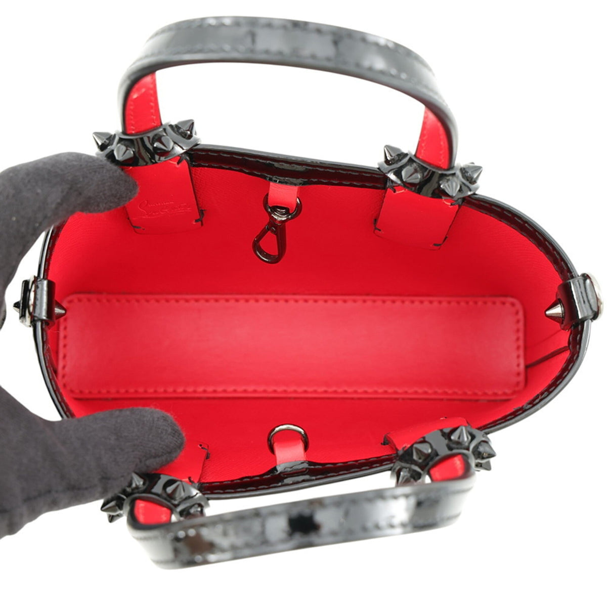 Christian Louboutin Black Leather Handbag Shoulder Bag (Pre-Owned)