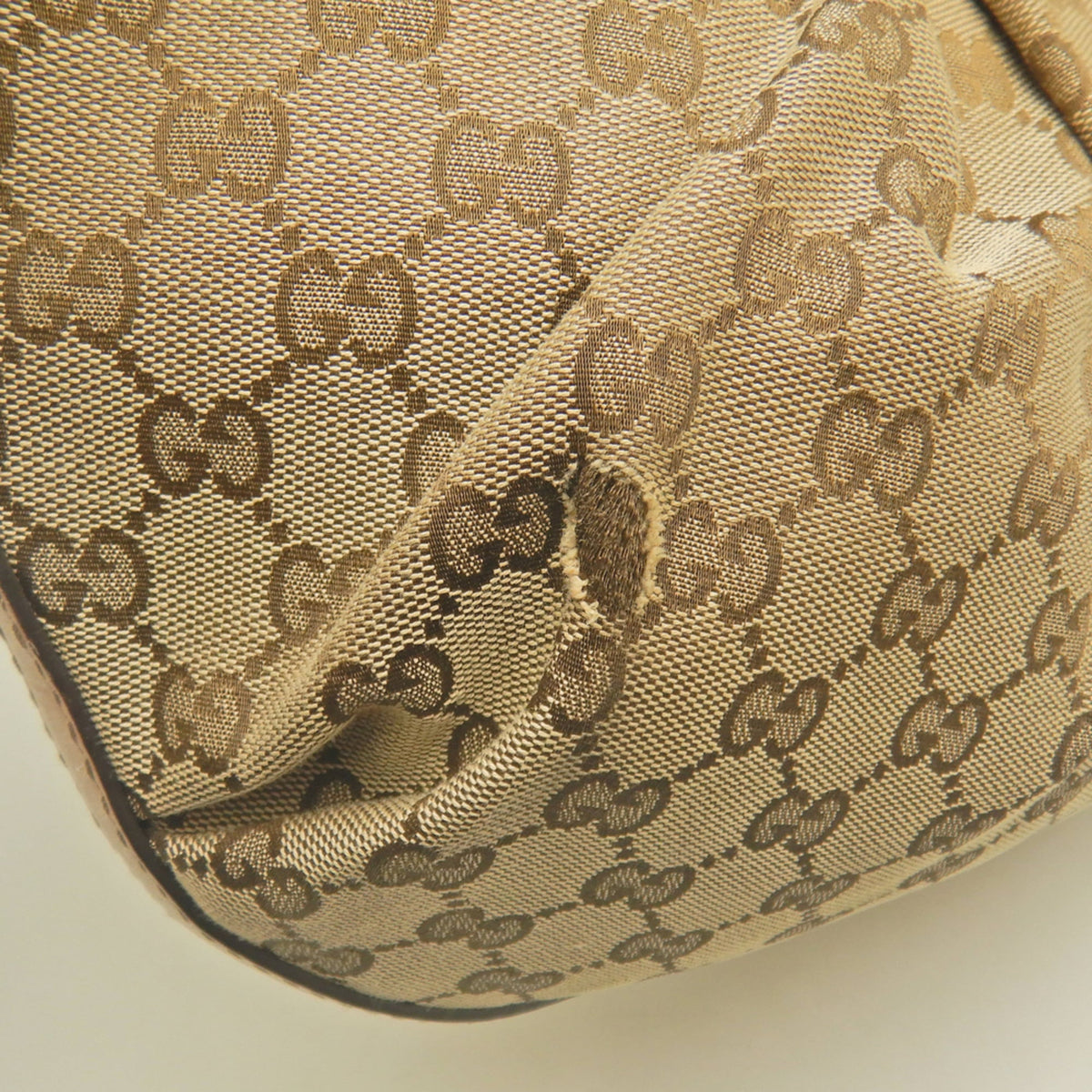 Gucci Beige Yellow Gg Canvas Leather Tote Bag (Pre-Owned)