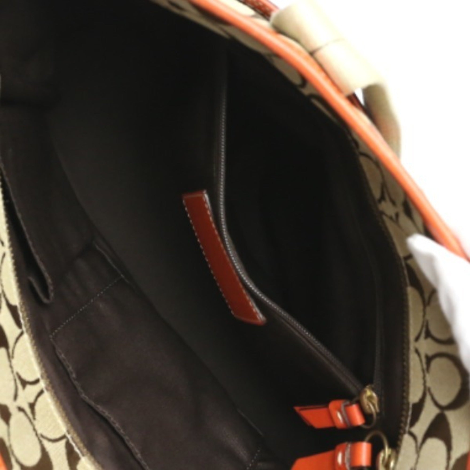 Coach Orange Signature Line Tote Bag (Pre-Owned)