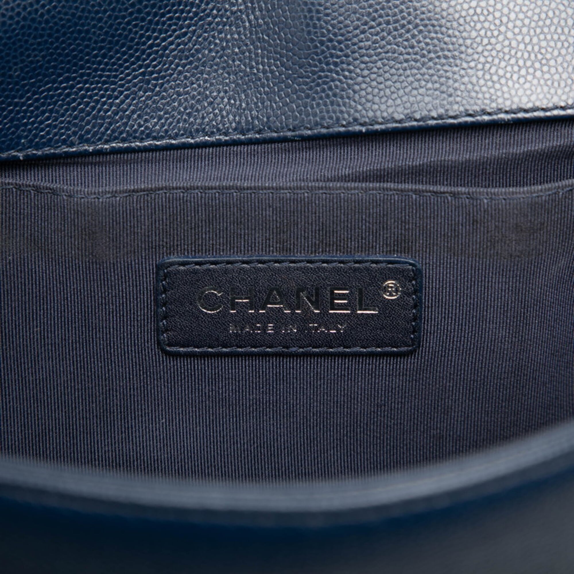 Chanel Navy Grained Calfskin Shoulder Bag (Pre-Owned)