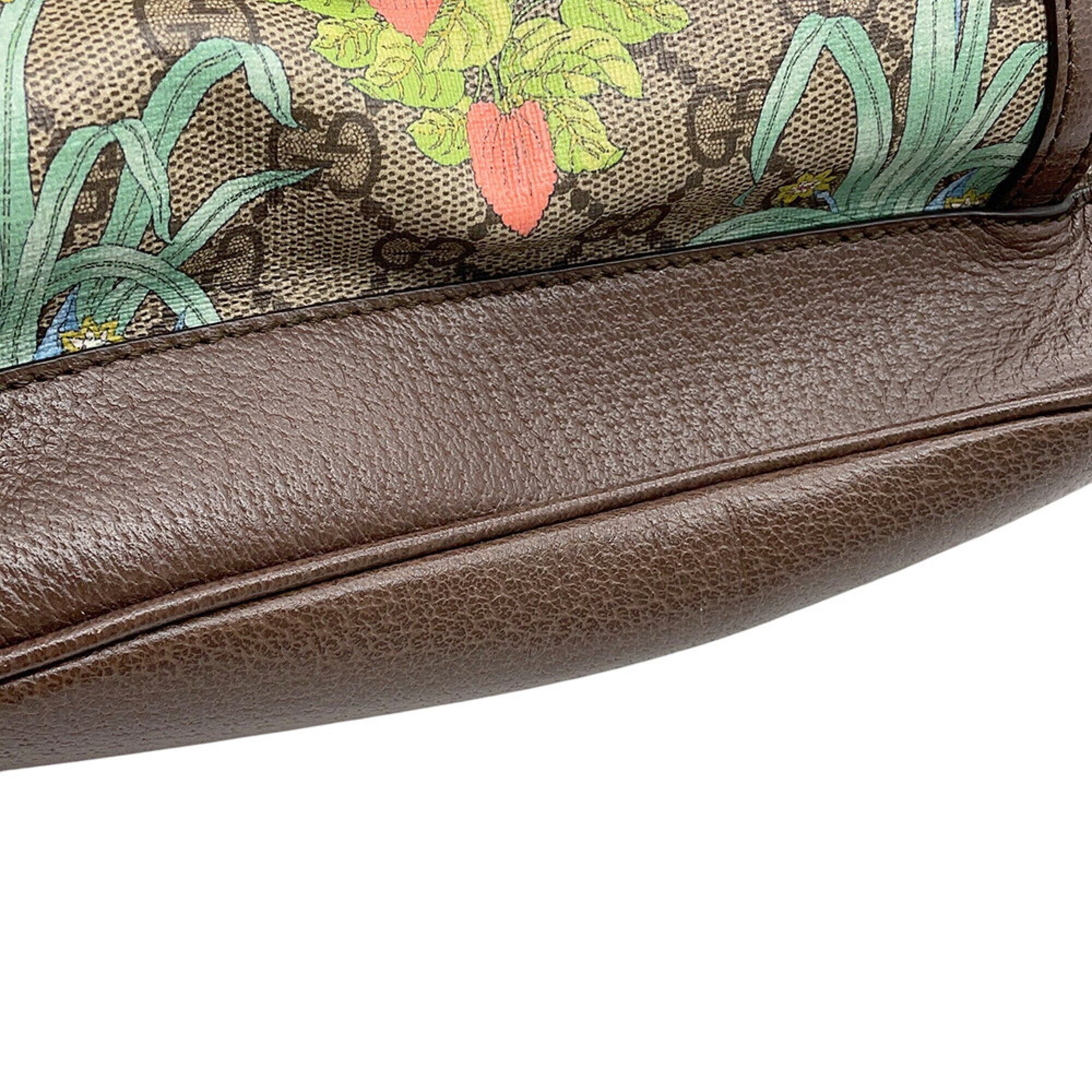 Gucci Brown Multi-Color Gg Supreme Leather Handbag (Pre-Owned)