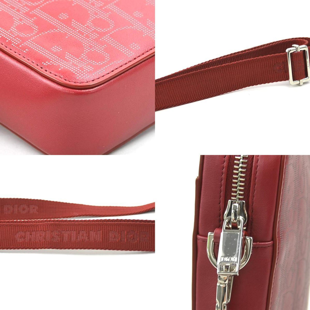 Christian Dior Red Color Leather Shoulder Bag (Pre-Owned)