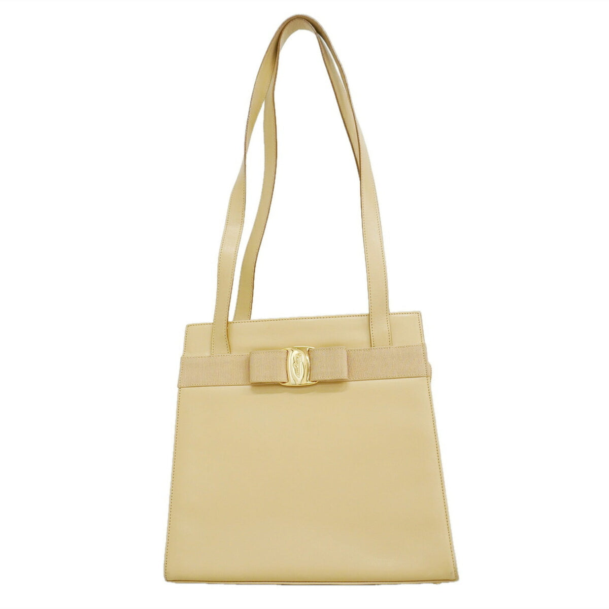 Salvatore Ferragamo Beige Leather Tote Bag (Pre-Owned)