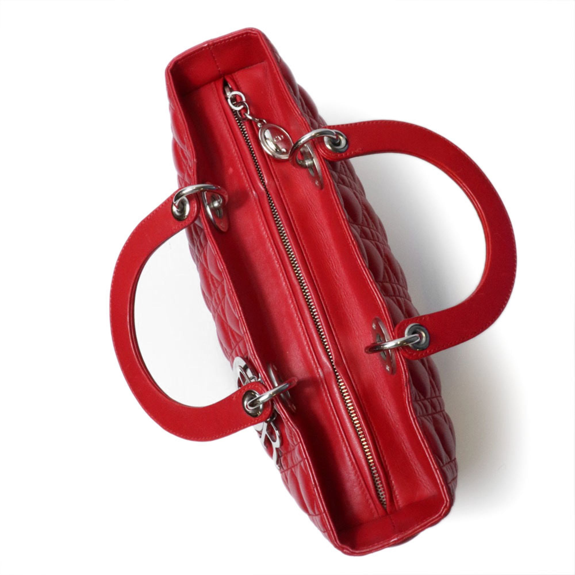Christian Dior Red Color Leather Handbag (Pre-Owned)