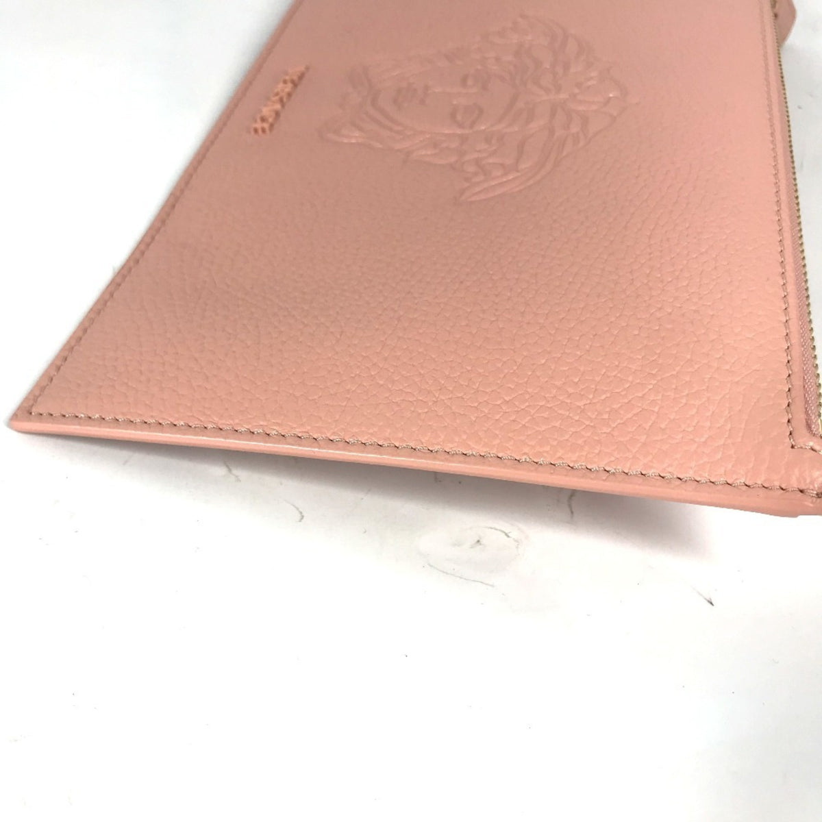 Versace Pink Leather Clutch Bag Pouch (Pre-Owned)