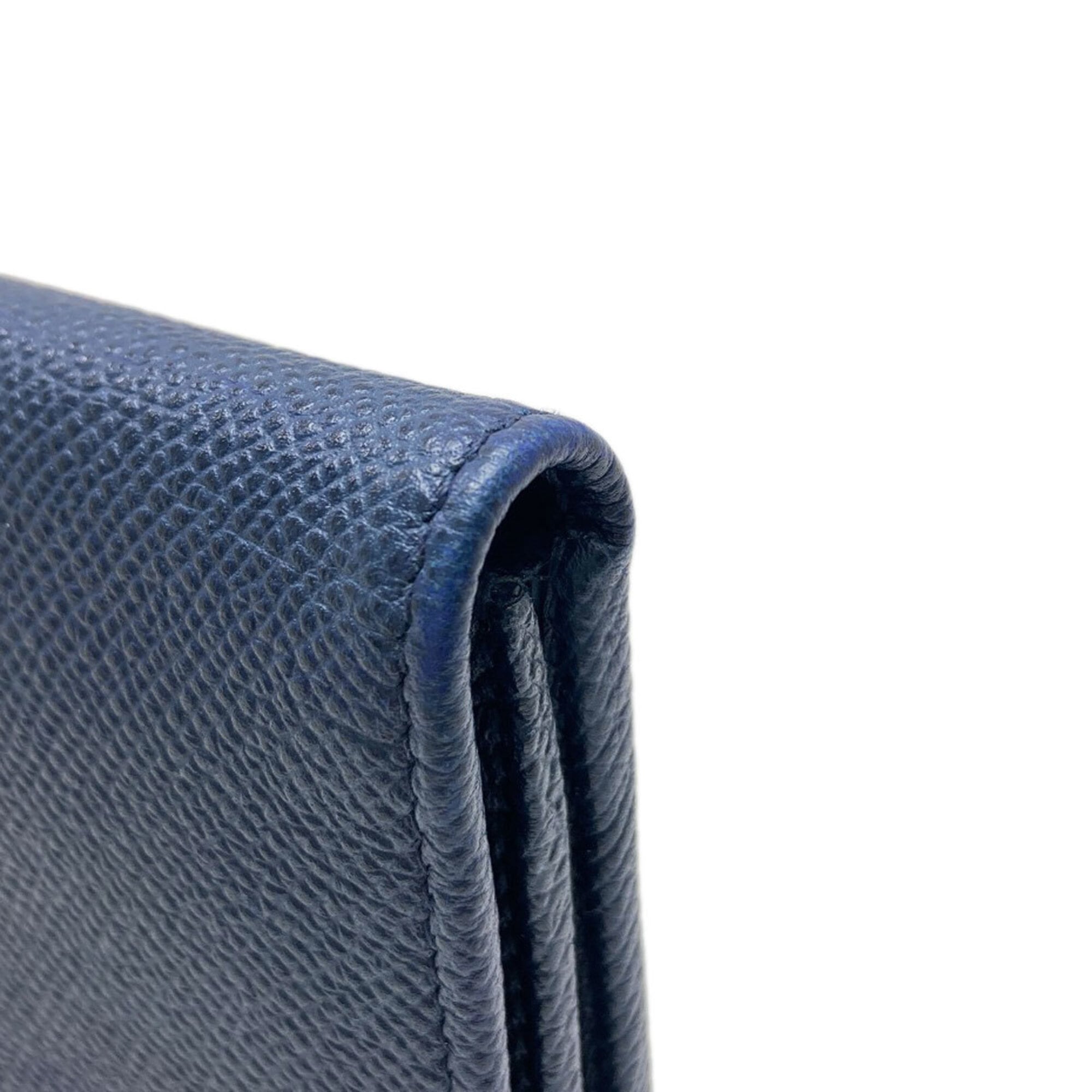 Bvlgari Bvlgari Bvlgari Navy Leather Long Wallet (Bi-Fold) (Pre-Owned)