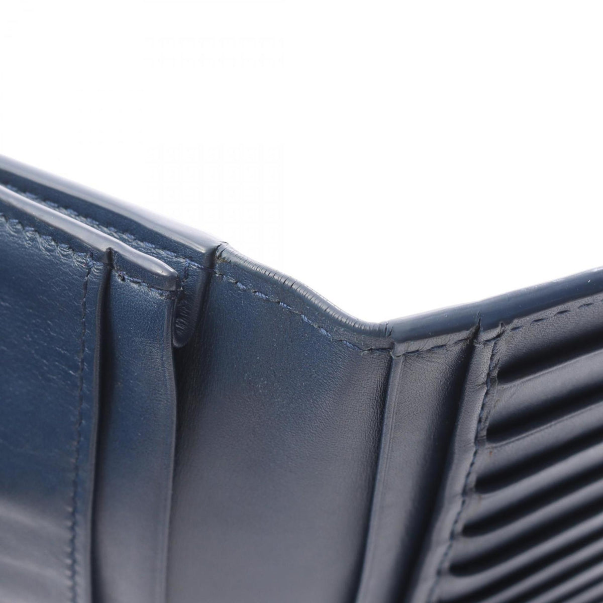 Bottega Veneta Blue Leather Long Wallet (Bi-Fold) (Pre-Owned)