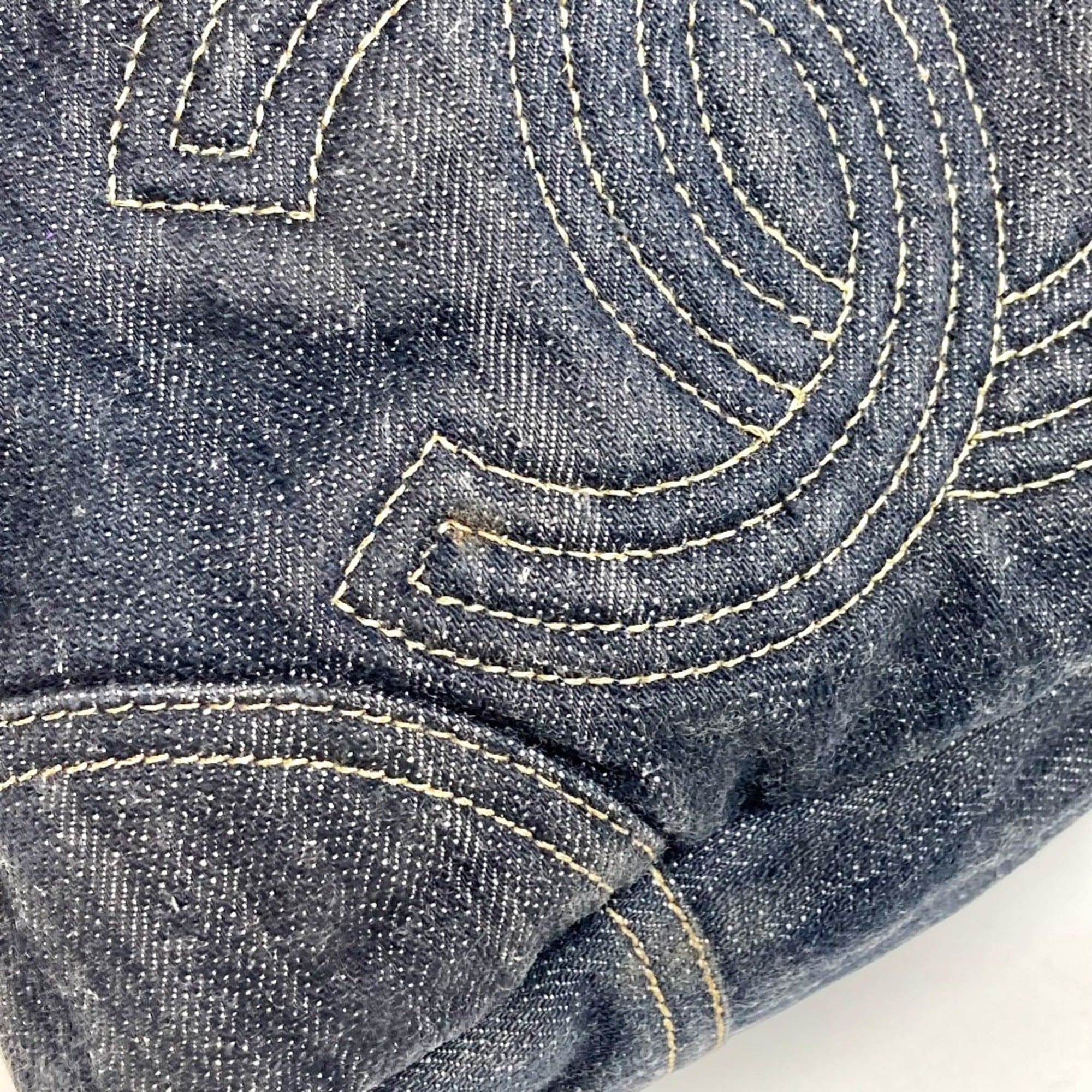 Chanel Denim Blue Denim Handbag Tote Bag (Pre-Owned)