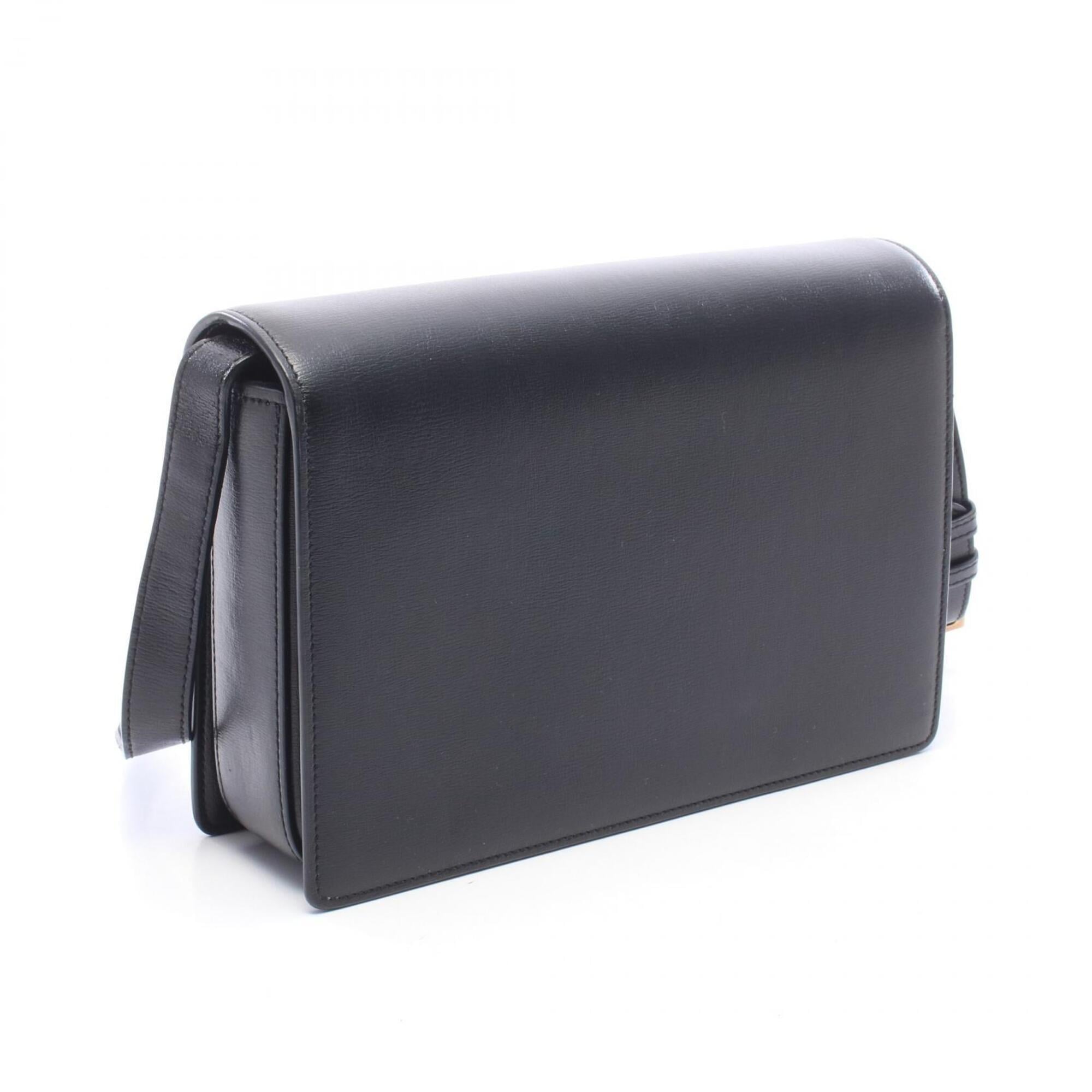 Saint Laurent Black Leather Suede Handbag Shoulder Bag (Pre-Owned)
