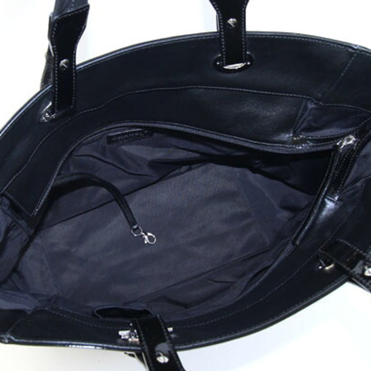 Chanel Black Patent Leather Leather Leather Tote Bag (Pre-Owned)