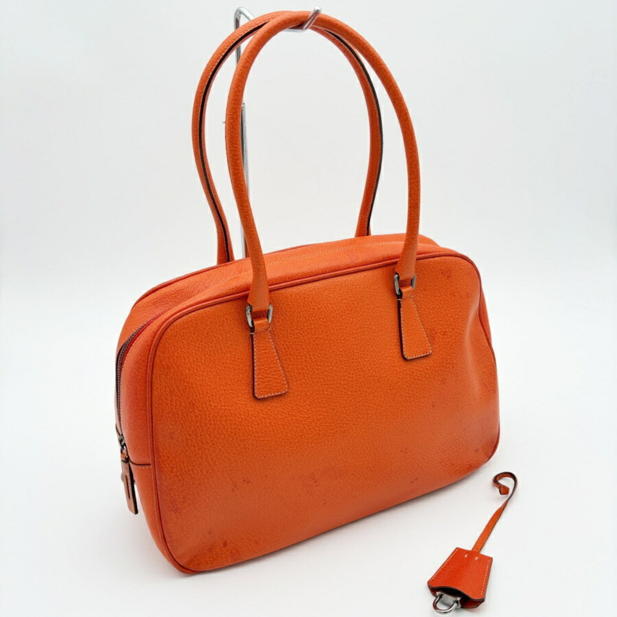 Prada Orange Leather Boston Bag (Pre-Owned)