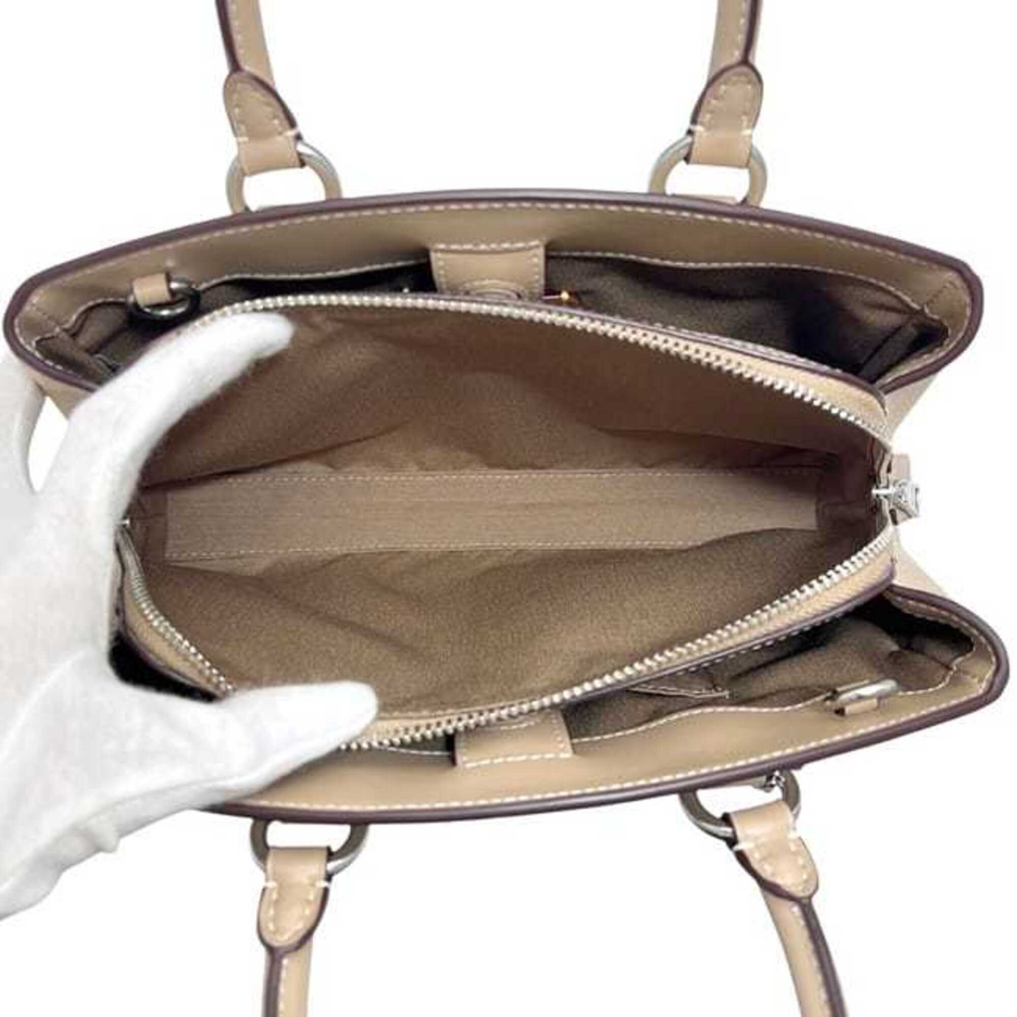 Coach Beige Pvc Leather Handbag (Pre-Owned)