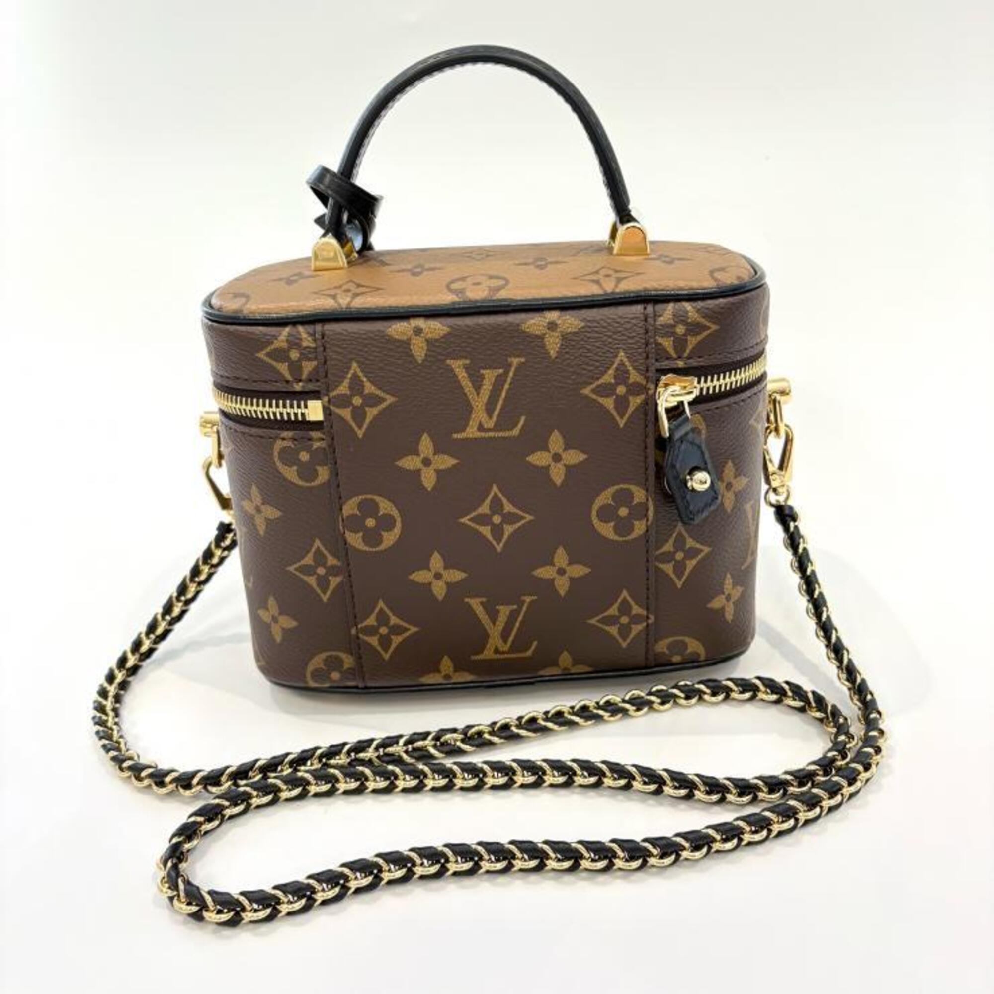 Louis Vuitton Black Brown Monogram Reverse Monogram Reverse Shoulder Bag Vanity Bag (Pre-Owned)
