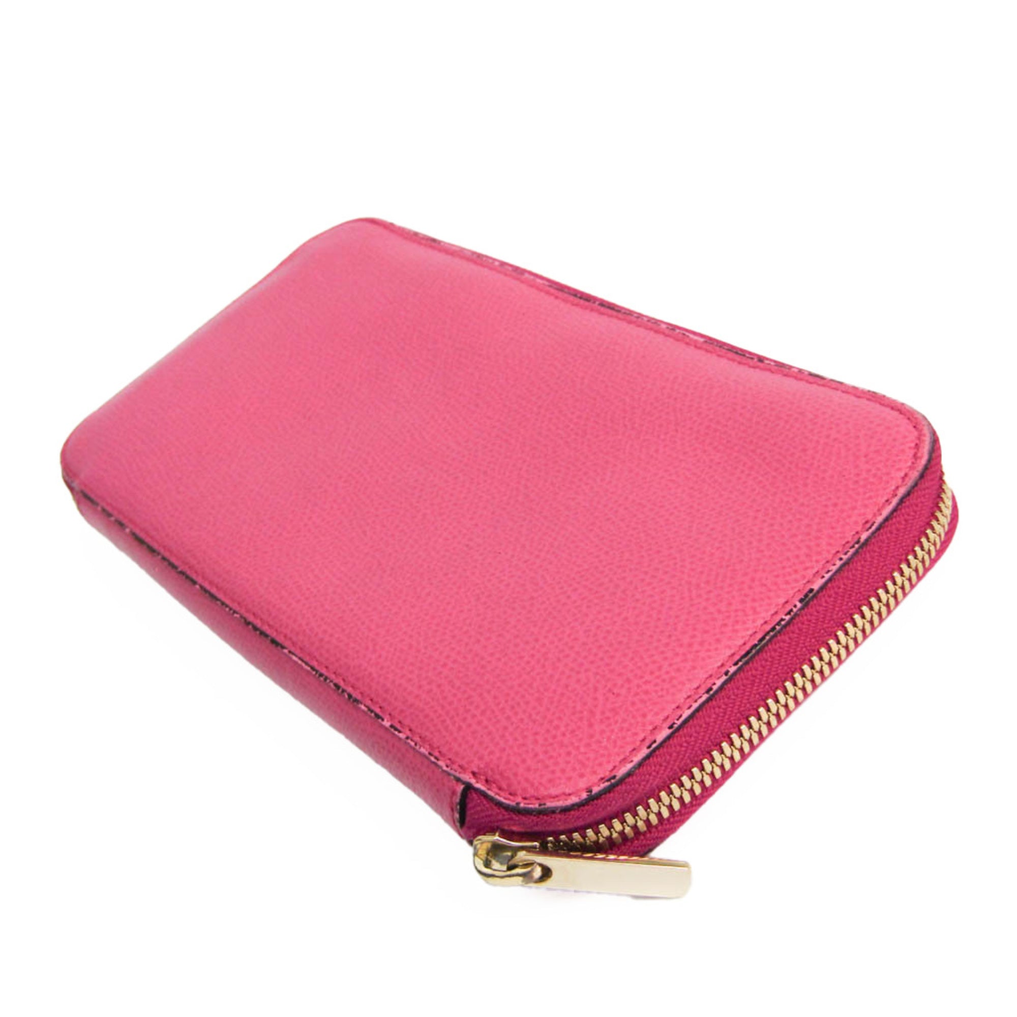 Valextra Pink Leather Long Wallet (Bi-Fold) (Pre-Owned)