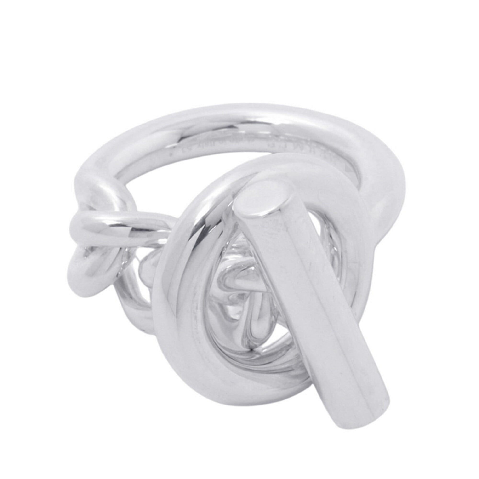 Hermes Silver 925 Band Ring (Pre-Owned)