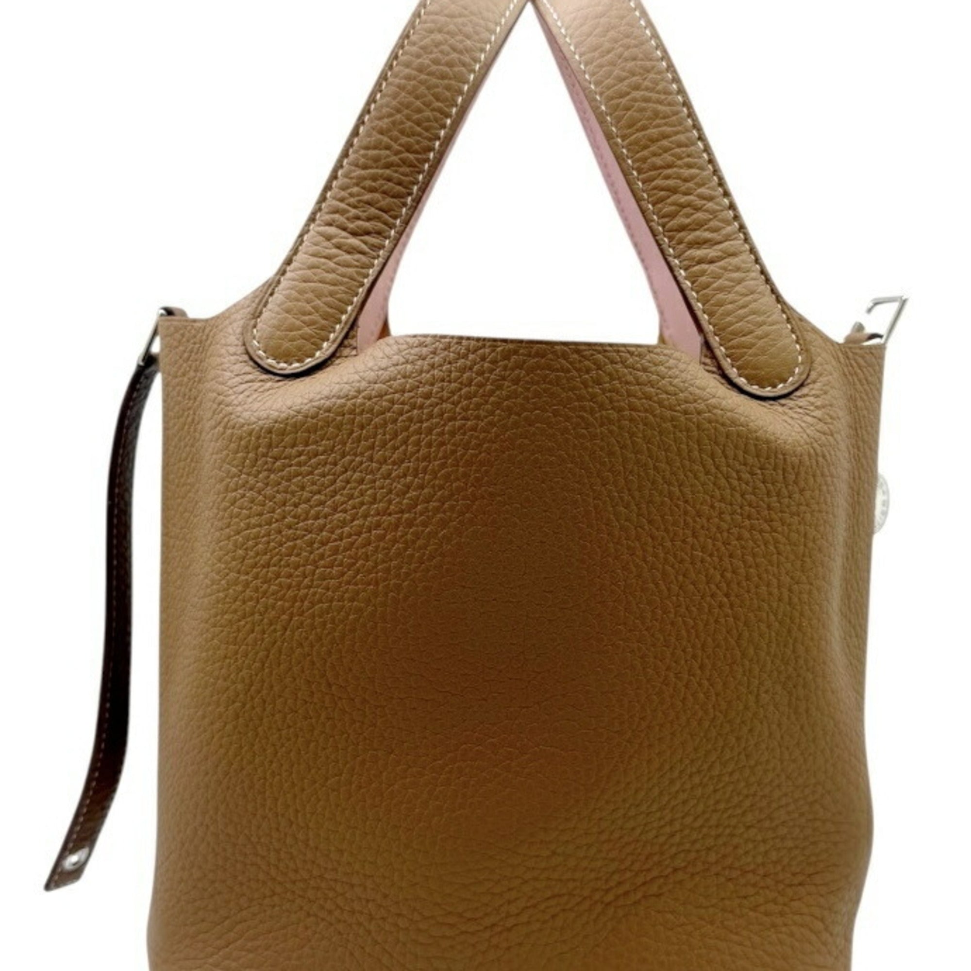 Hermes Gold Rose Sakura Taurillon Clemence Leather Handbag (Pre-Owned)