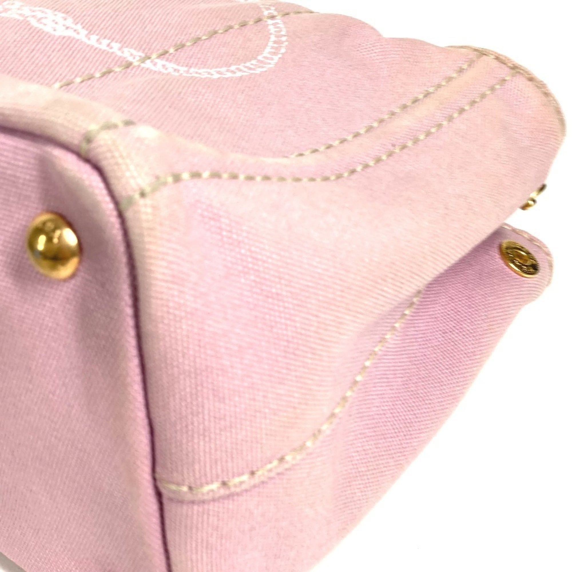 Prada Pink Canvas Handbag Shoulder Bag Tote Bag (Pre-Owned)