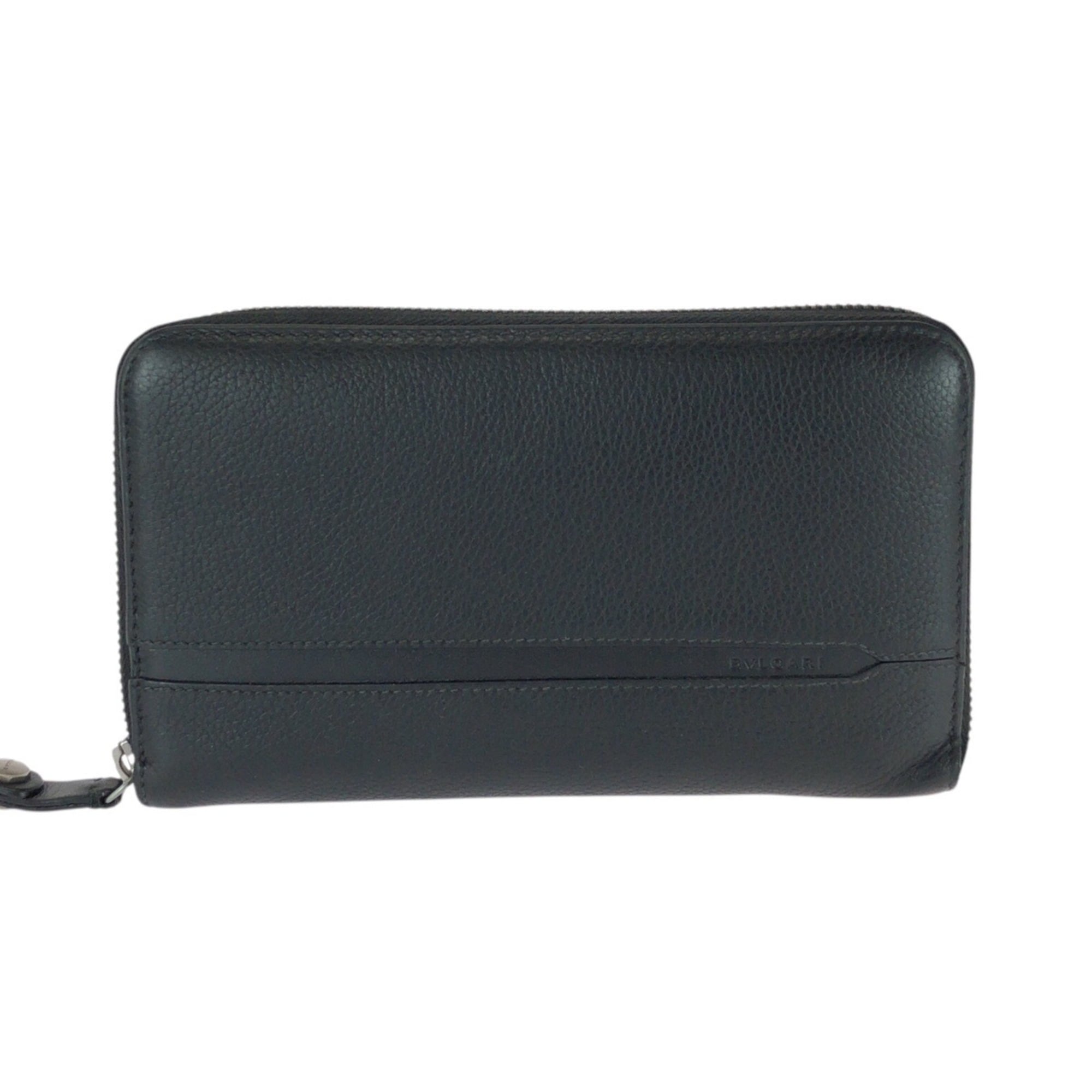 Bvlgari Black Leather Long Wallet (Bi-Fold) (Pre-Owned)