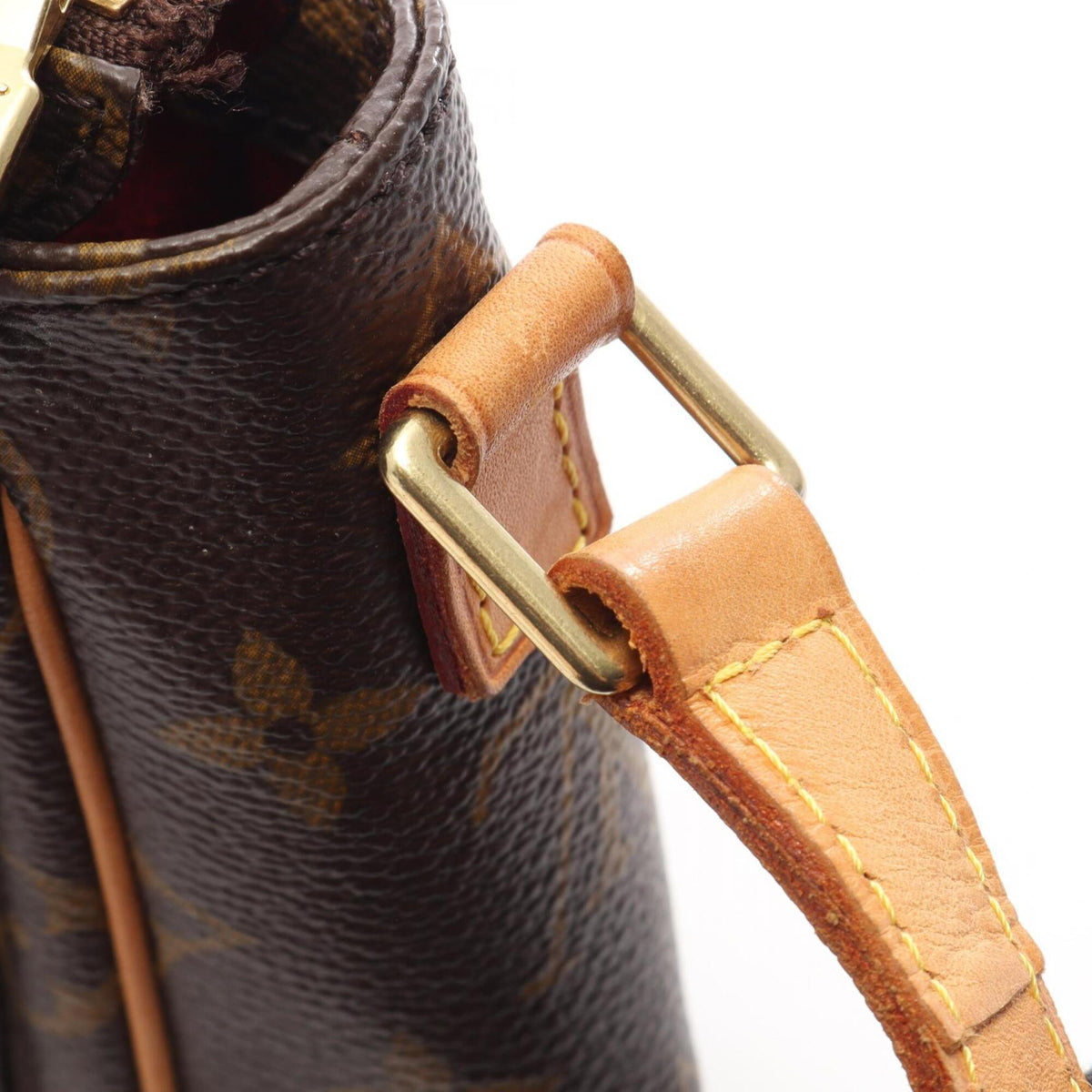 Louis Vuitton Brown Coated Canvas Leather Handbag Shoulder Bag (Pre-Owned)