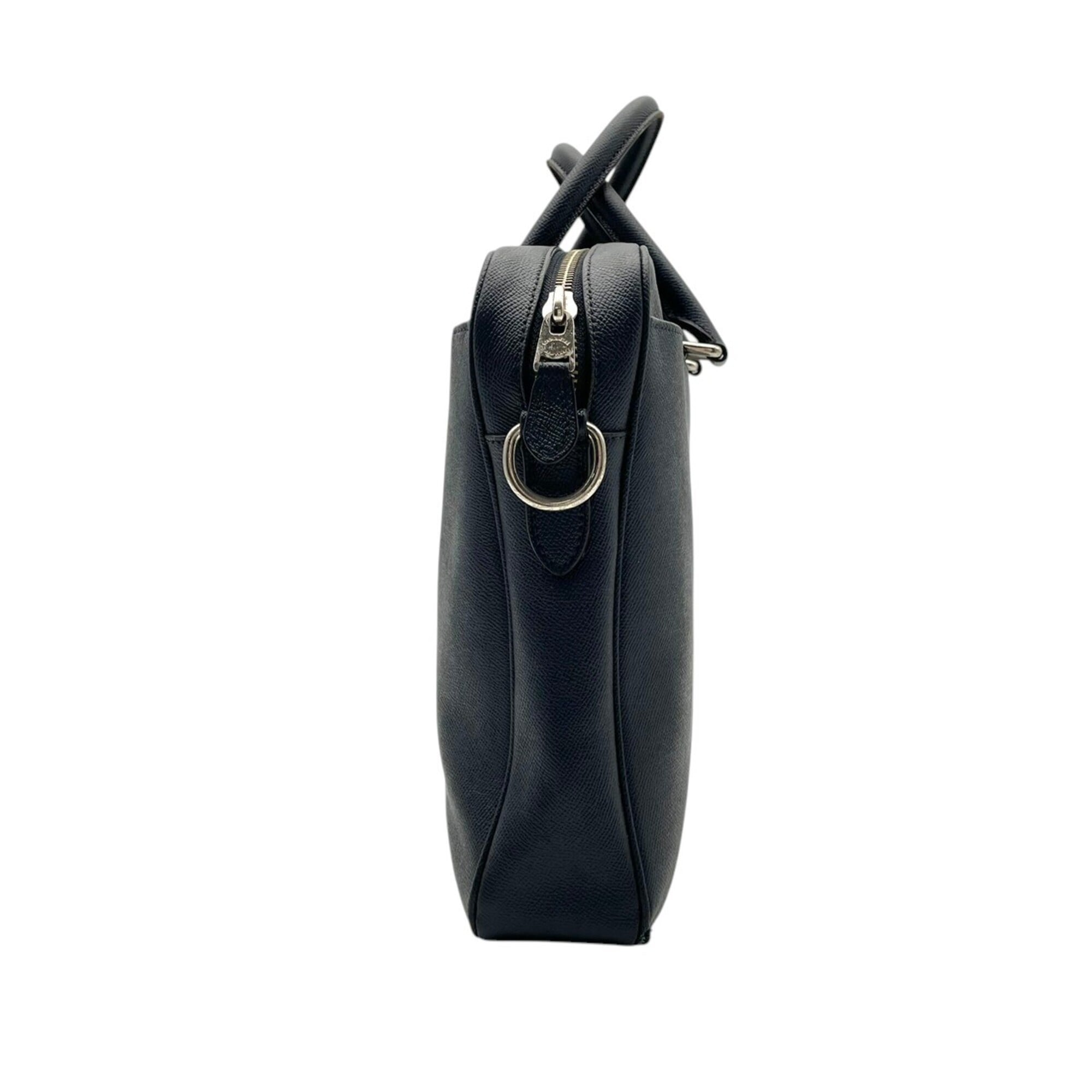 Coach Navy Leather Briefcase Handbag (Pre-Owned)